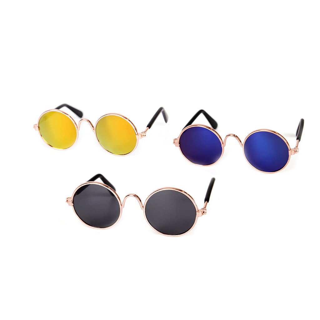 Dog & Cat Sunglasses - Adorable Teddy & British Short Cloth Doll Pet Glasses for Small Dogs & Puppies | UV Protection Pet Accessories | Perfect for Outdoor Walks, Beach Trips & Photo Shoots
