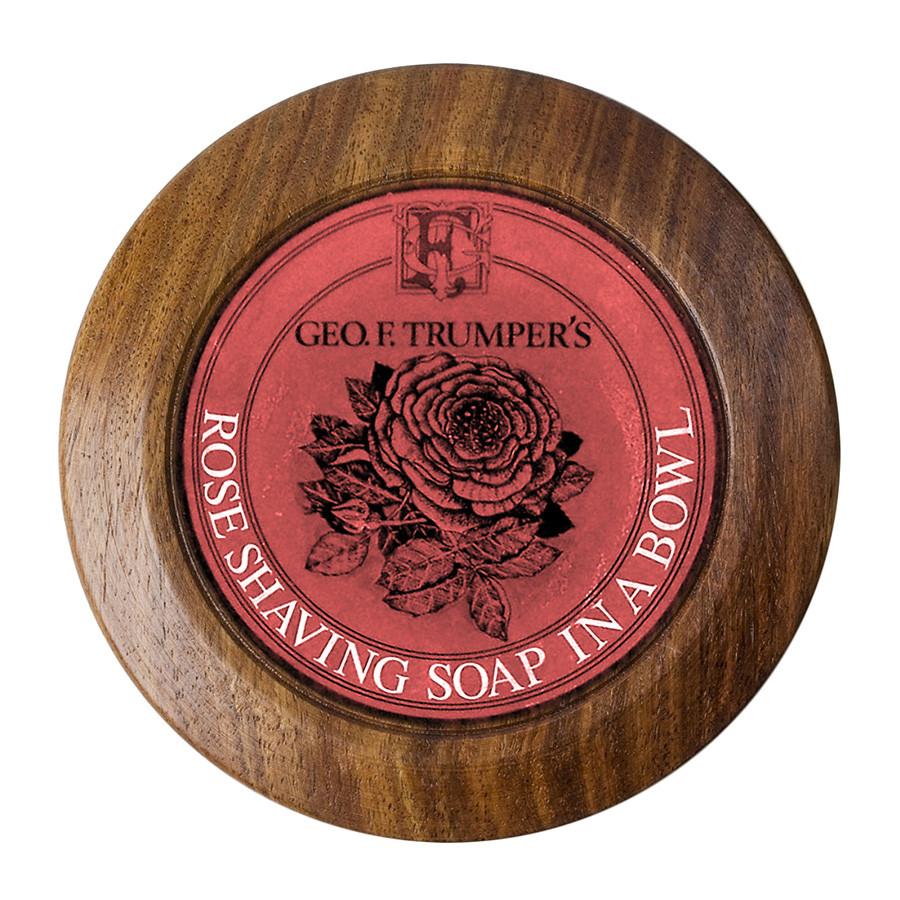 Geo. F. Trumper Rose Shaving Soap in Wooden Bowl - Luxury Shaving Cream for Men, Natural Ingredients for Smooth Shave - Perfect for Daily Grooming & Gift Giving