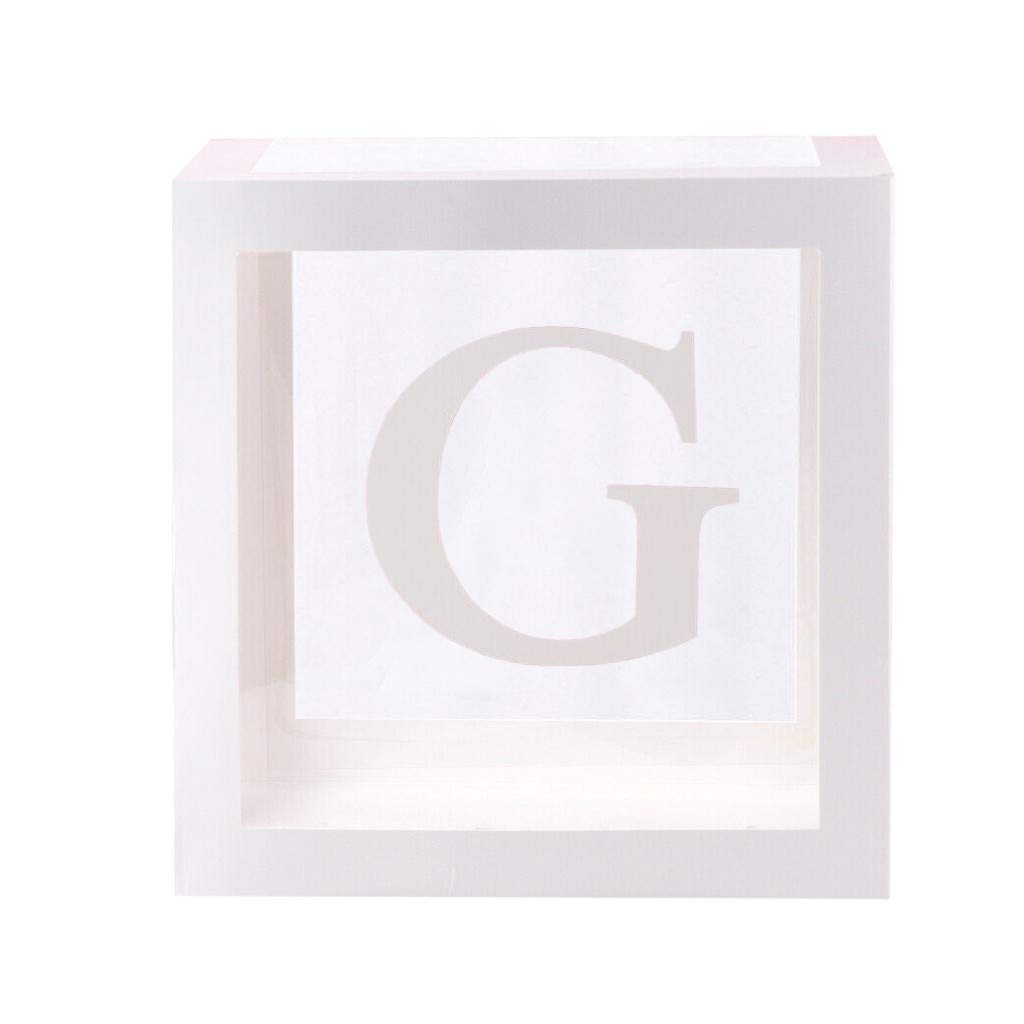 QQtangYA Transparent Baby Shower Birthday Party Decoration Gift Boxes - Letter Kid A Organizer for Photo Storage & Housekeeping (One Size, G) - Perfect for Baby Showers, Birthday Parties & Home Organization