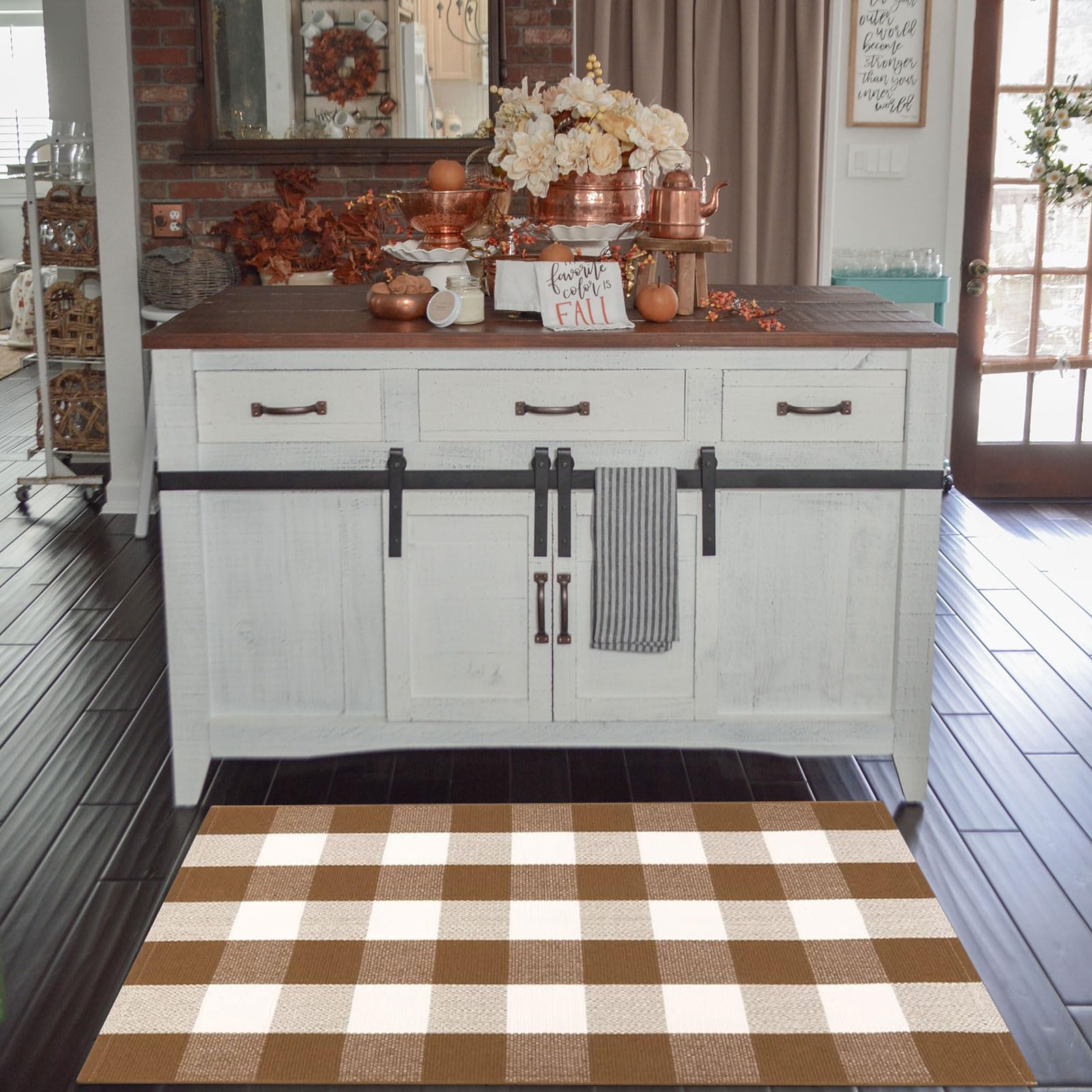 Farmhouse Buffalo Check Door Mat - 27.5