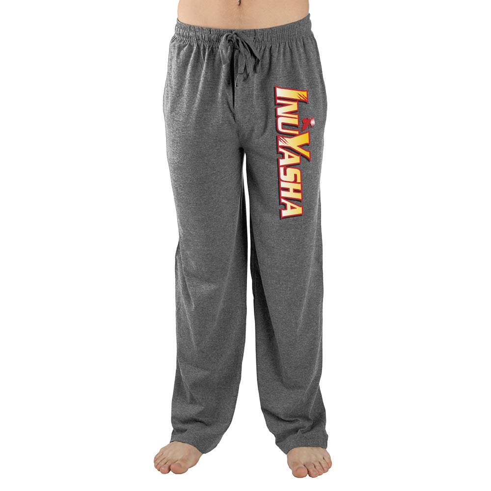 Inuyasha Anime Cartoon Men's Grey Sleep Pajama Pants - Soft Cotton Lounge Pants for Anime Fans, Sleepwear & Cosplay Comfort