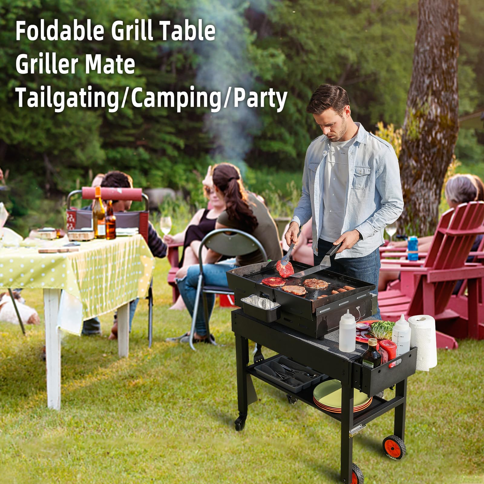 Portable Outdoor Grill Table - Blackstone Griddle Stand for 22
