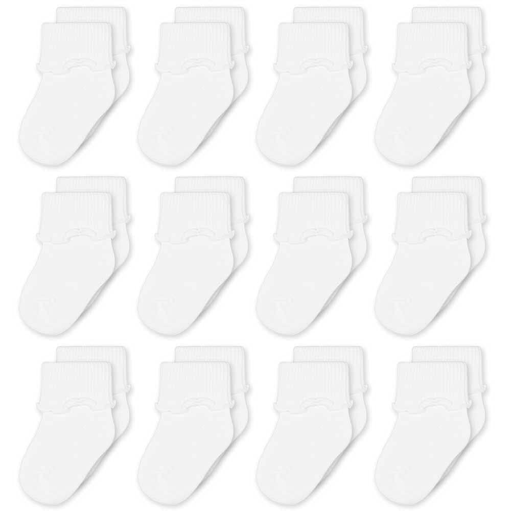 Baby Girls Ruffle Lace Socks 12 Pairs - Soft Cotton Newborn Infant Toddler Socks for Everyday Wear, Photo Shoots & Special Occasions