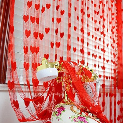 YXWLLN Cute Heart String Window Valance Curtain with Tassel Trim - Elegant Room Decor for Bedroom, Bathroom & Door - Perfect for Home, Apartment & Dorm Decorating
