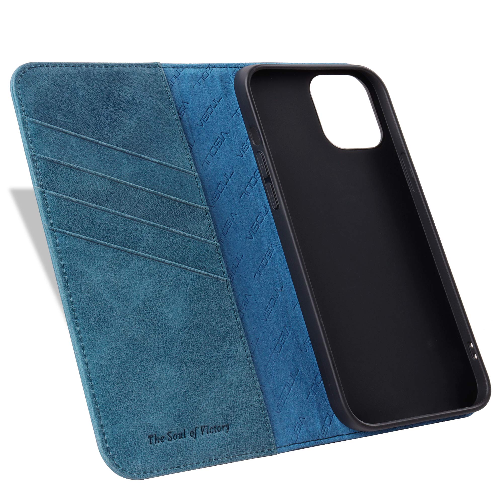 VISOUL Genuine Leather Flip Wallet Case for iPhone 12 Pro Max 6.7