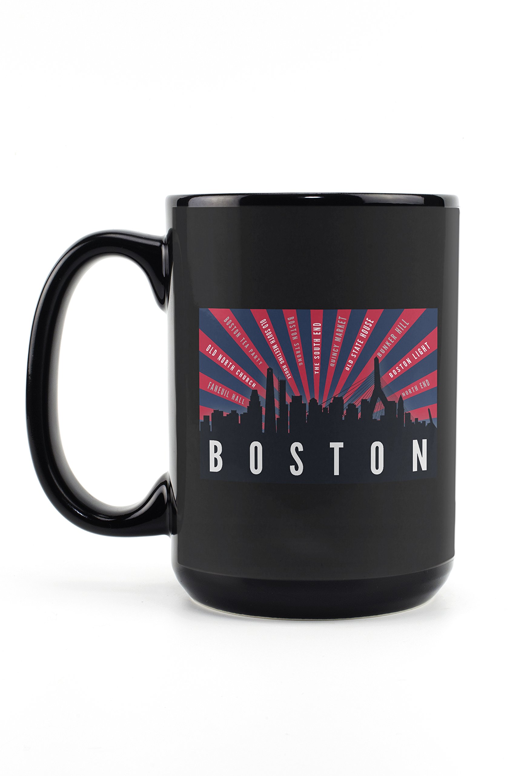 Boston Massachusetts Skyline Ceramic Mug - 15oz Black Coffee & Tea Cup, Dishwasher & Microwave Safe - Perfect for Home, Office & Gifts