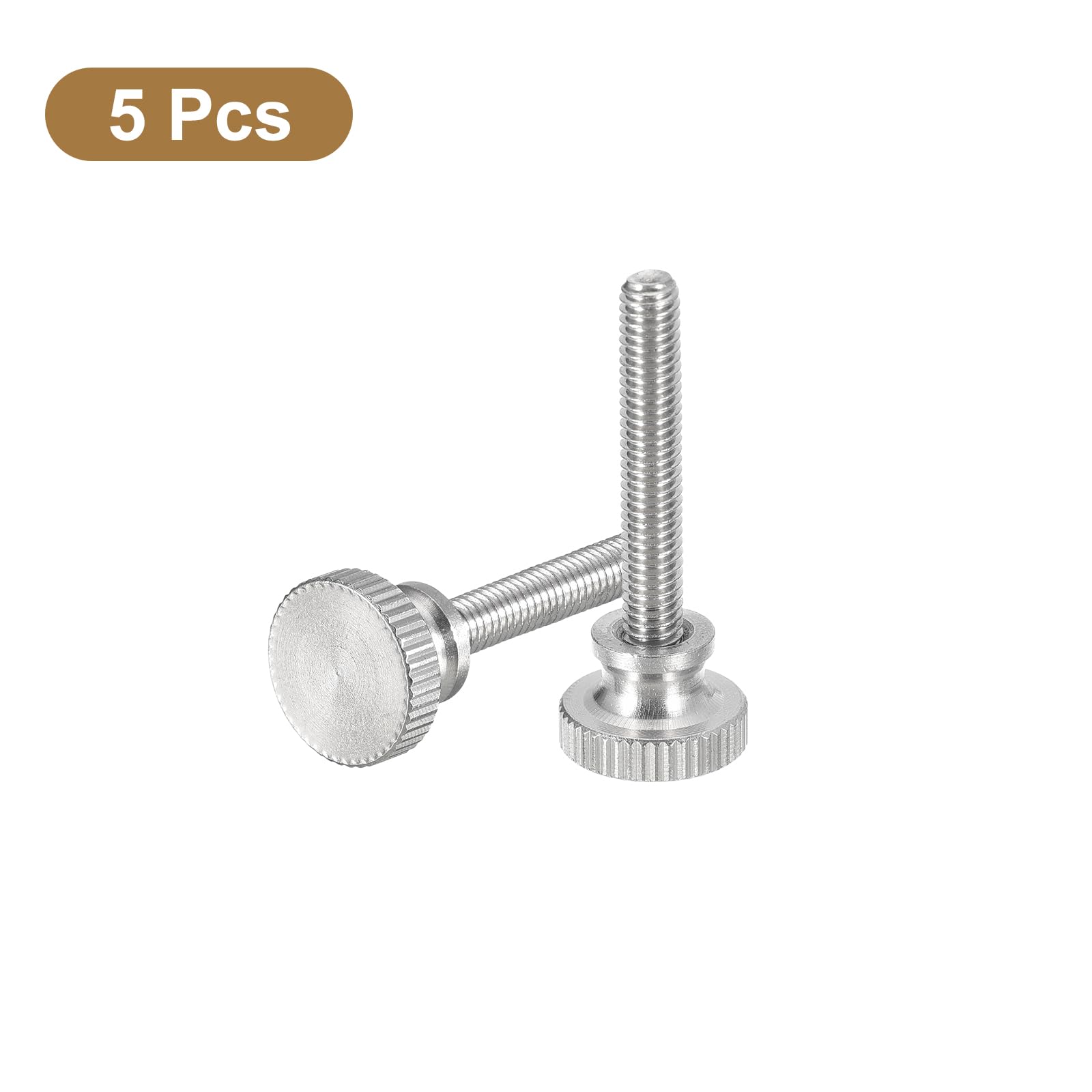 304 Stainless Steel M4x25mm Knurled Thumb Screws 5pcs - for DIY & Electronics Assembly