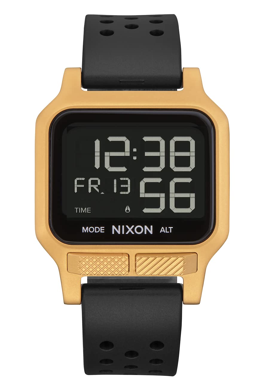 NIXON Heat A1320 Digital Sports Watch for Men & Women - Ultra Thin Lightweight Design, 38mm LCD Display, 20mm PU Band - 100M Water Resistant for Swimming, Running & Workouts - Perfect for Gym, Outdoor Activities & Daily Wear