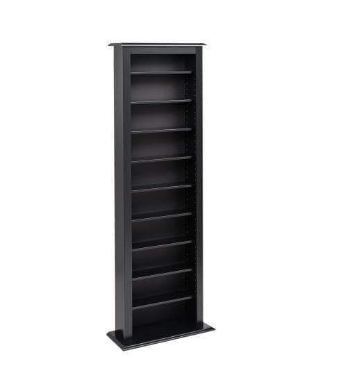 Slim Black Barrister Bookcase Tower - Stylish Storage for Home Office, Living Room & Library