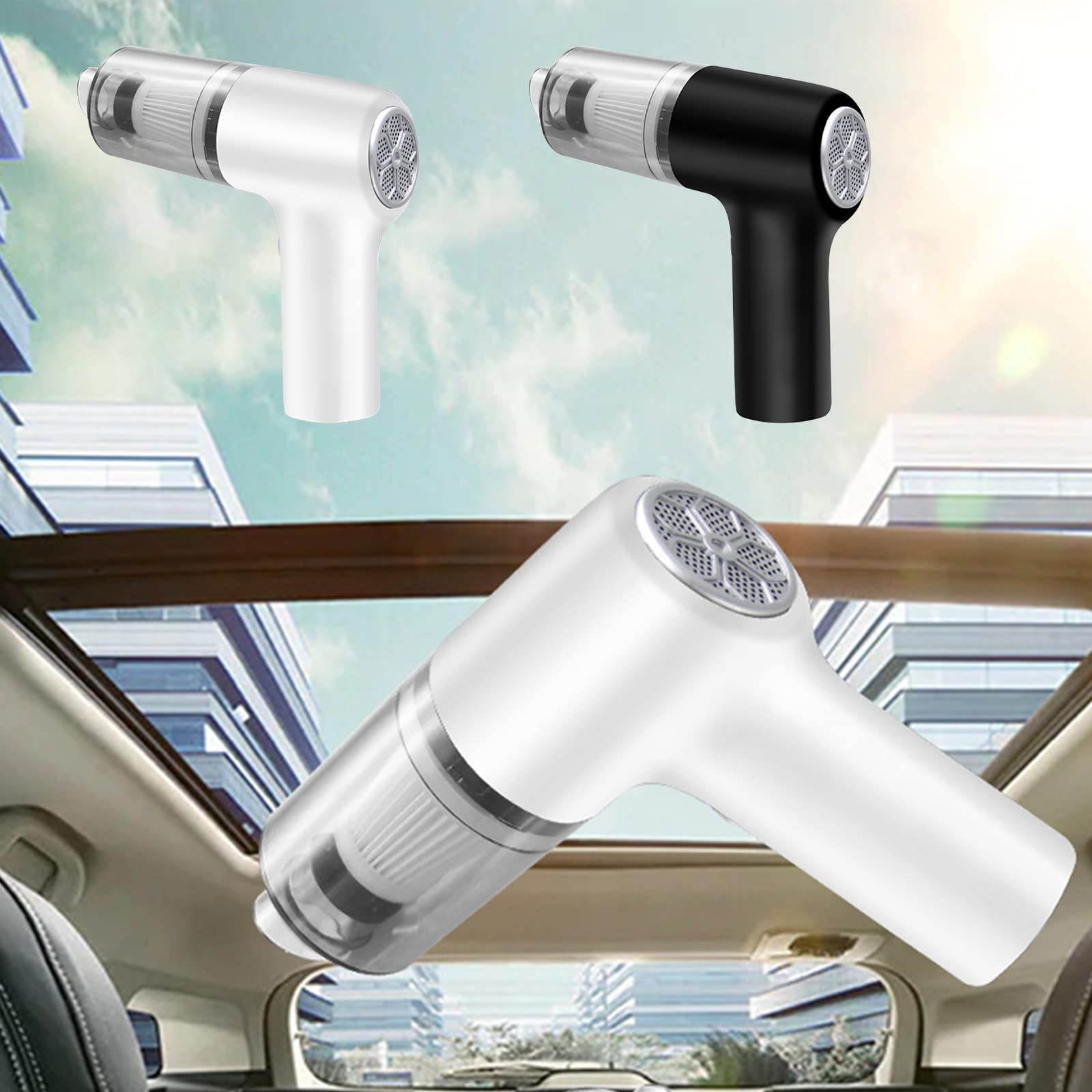 Hopishy Portable Handheld Mini Vacuum Cleaner - Cordless USB Rechargeable Small Vacuum for Keyboard, Computer, Car Interior, Pet Hair & Tight Spaces Cleaning | Compact & Lightweight | Perfect for Home, Office & Travel Use (White)