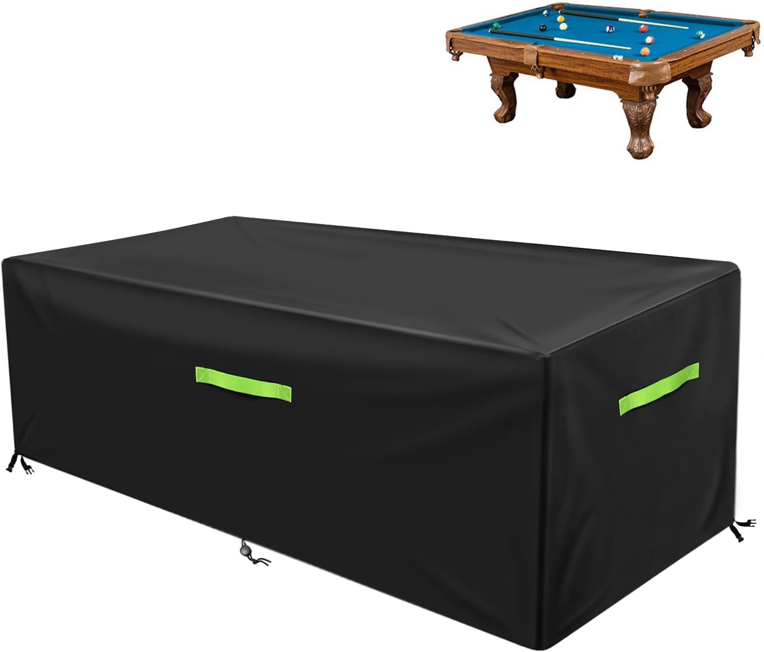 Premium Waterproof Pool Table Cover with Handles & Drawstring - Fits 7/8/9 FT Indoor/Outdoor Billiard & Snooker Tables - Durable Protection for Home Game Rooms, Bars & Patios