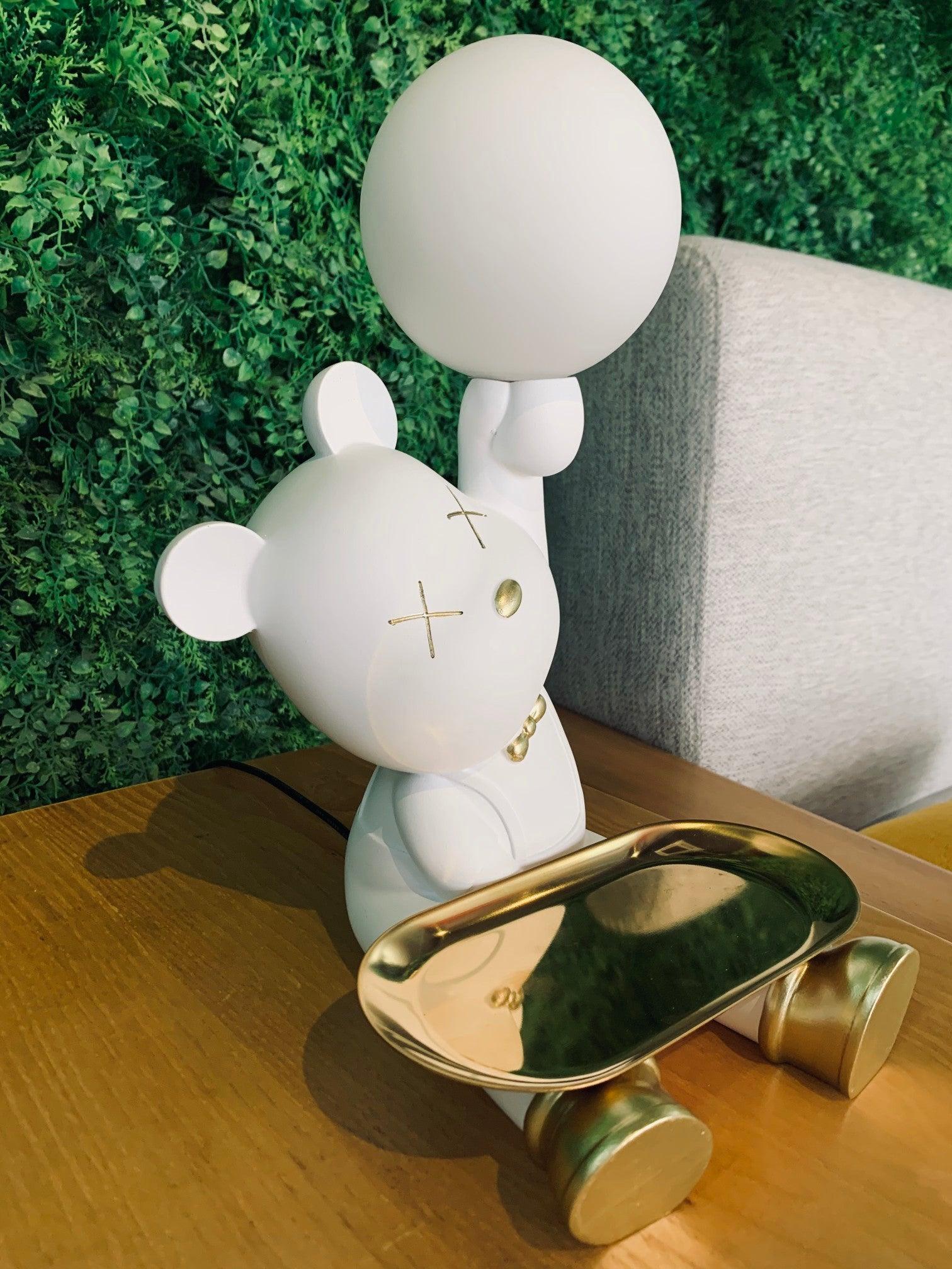 Violent Bear Tray Desk Lamp - Adjustable LED Reading Light with USB Charging Port for Study, Office & Bedroom - Perfect for Night Reading, Working & Home Decor