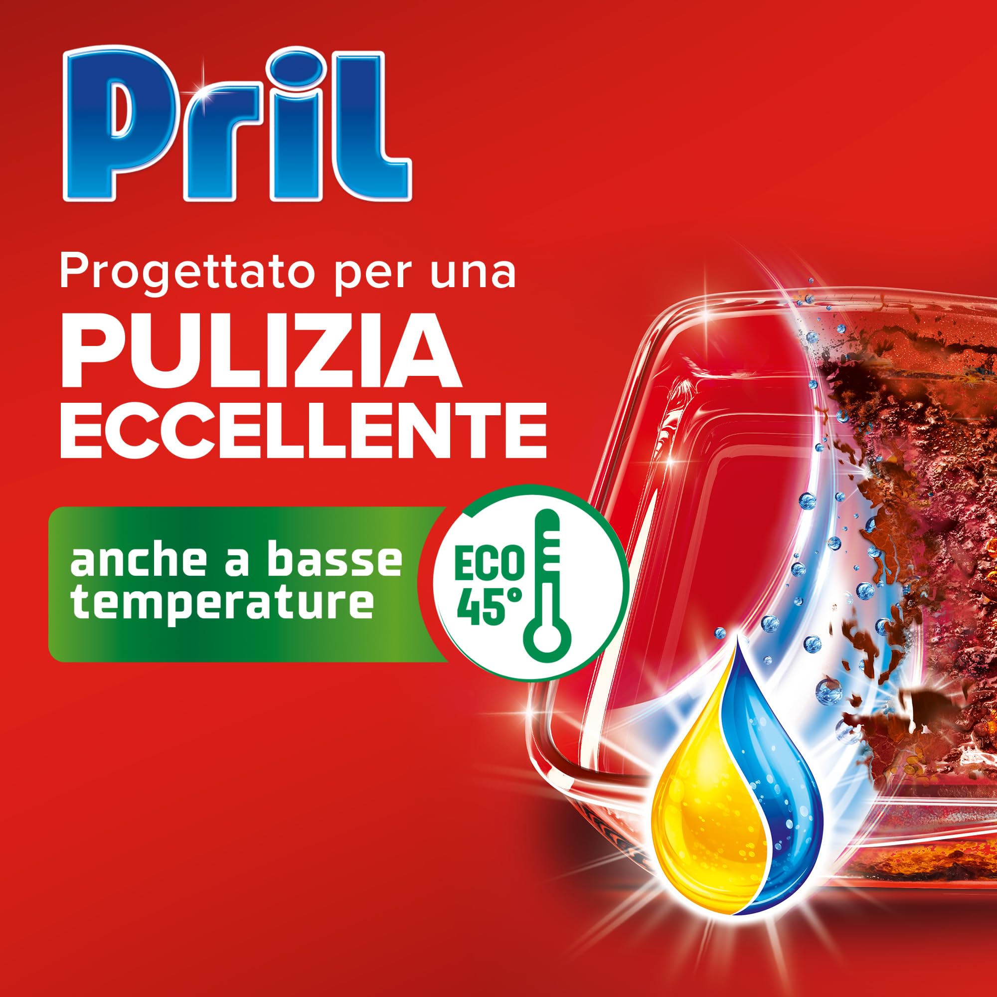 Pril Excellence Duo Gel Dishwasher Detergent - Powerful Grease Removal with Lemon - 45 Wash Single Pack - Ideal for Sparkling Clean Dishes in Homes & Restaurants