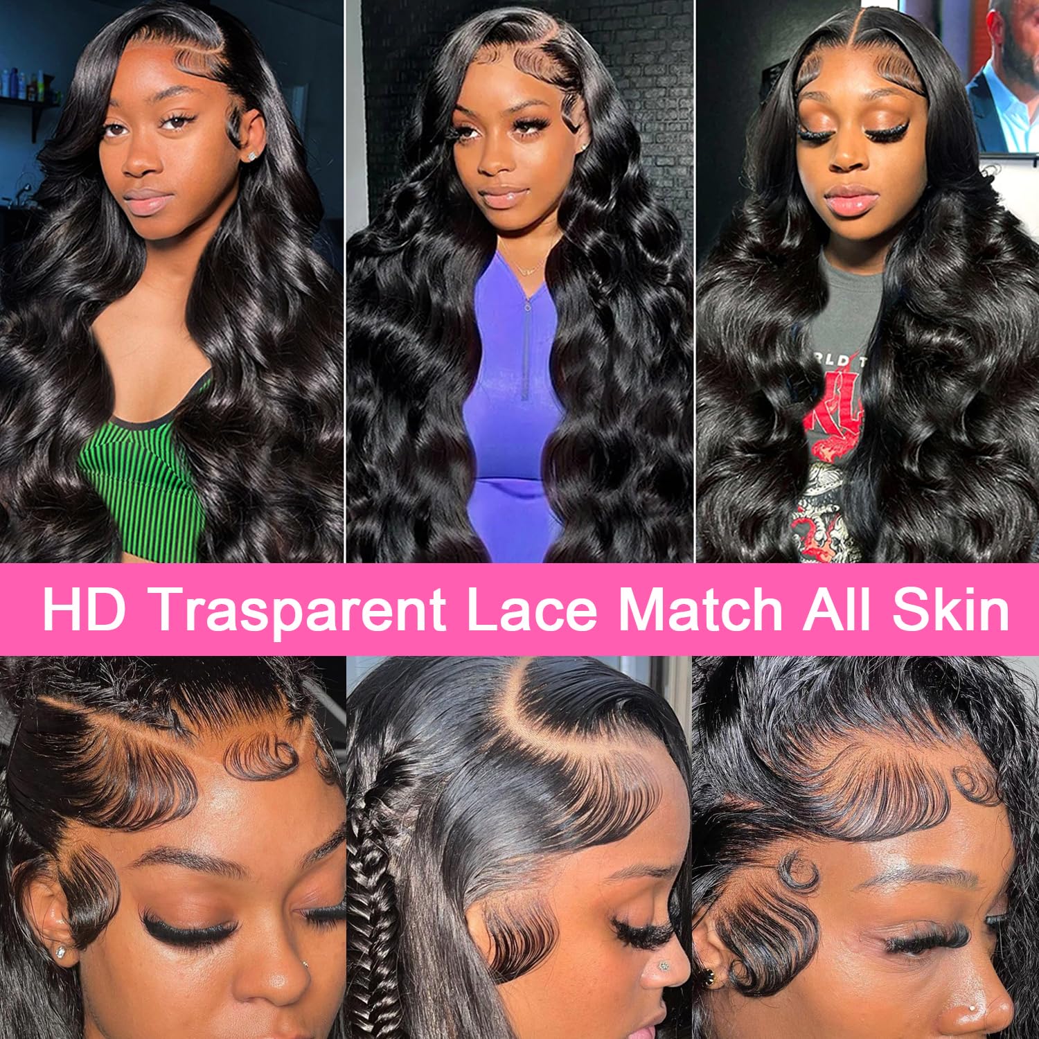 13x4 HD Lace Front Wigs Human Hair - 26 Inch Body Wave Pre Plucked 180 Density Virgin Hair - Perfect for Daily Wear, Cosplay & Special Occasions