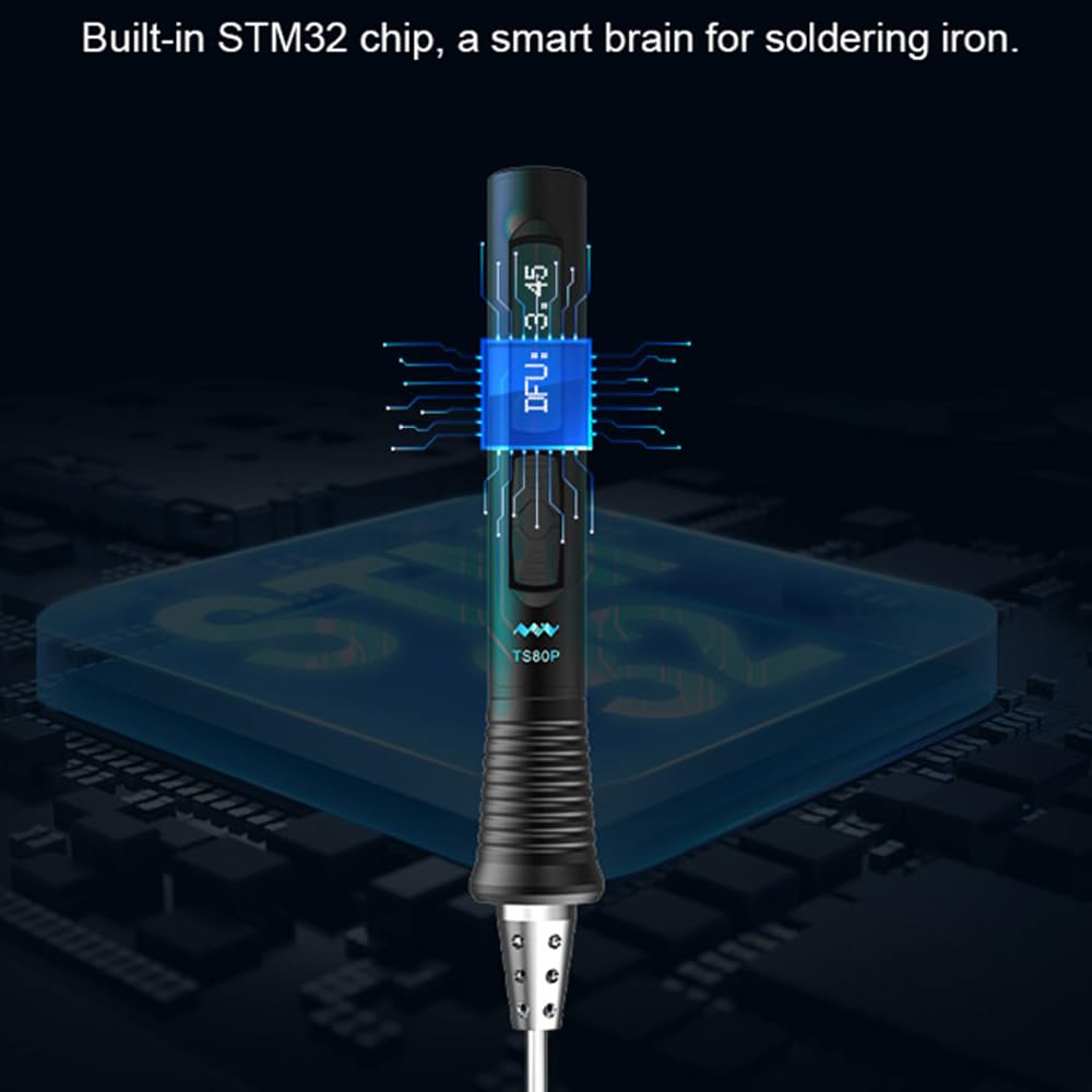 TS80P Smart Mini Portable Soldering Iron Station Kit - 572℉ Fast Heating, USB-C PD Power, Digital OLED Display | Perfect for Electronics Repair, DIY Projects & Hobbyists