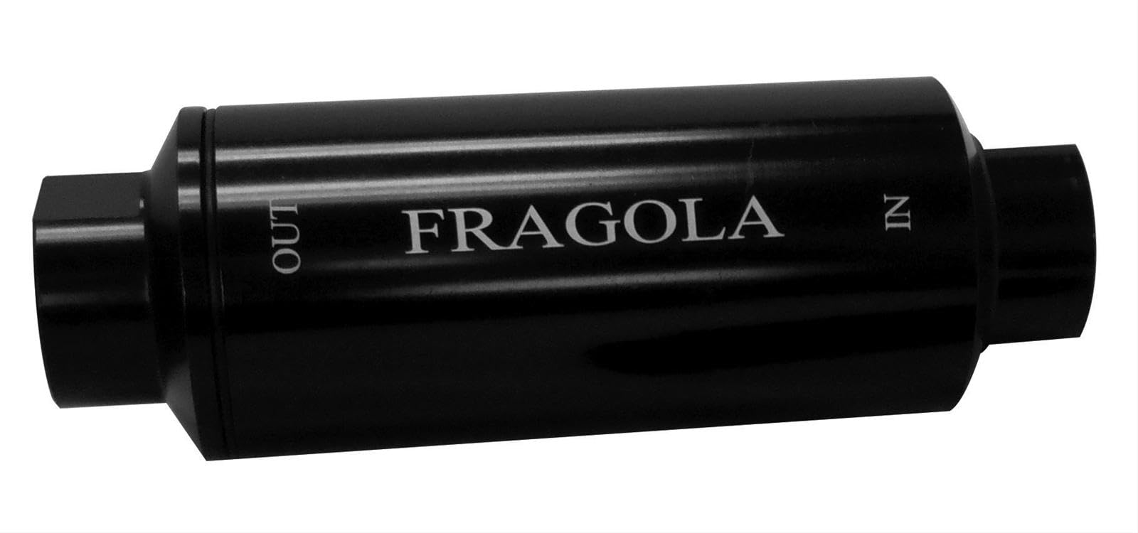 Fragola Performance Systems 960004-BL Fuel Filter #10 In/Out 100 Micron Black - High Flow Fuel Filtration for Racing & Performance Cars