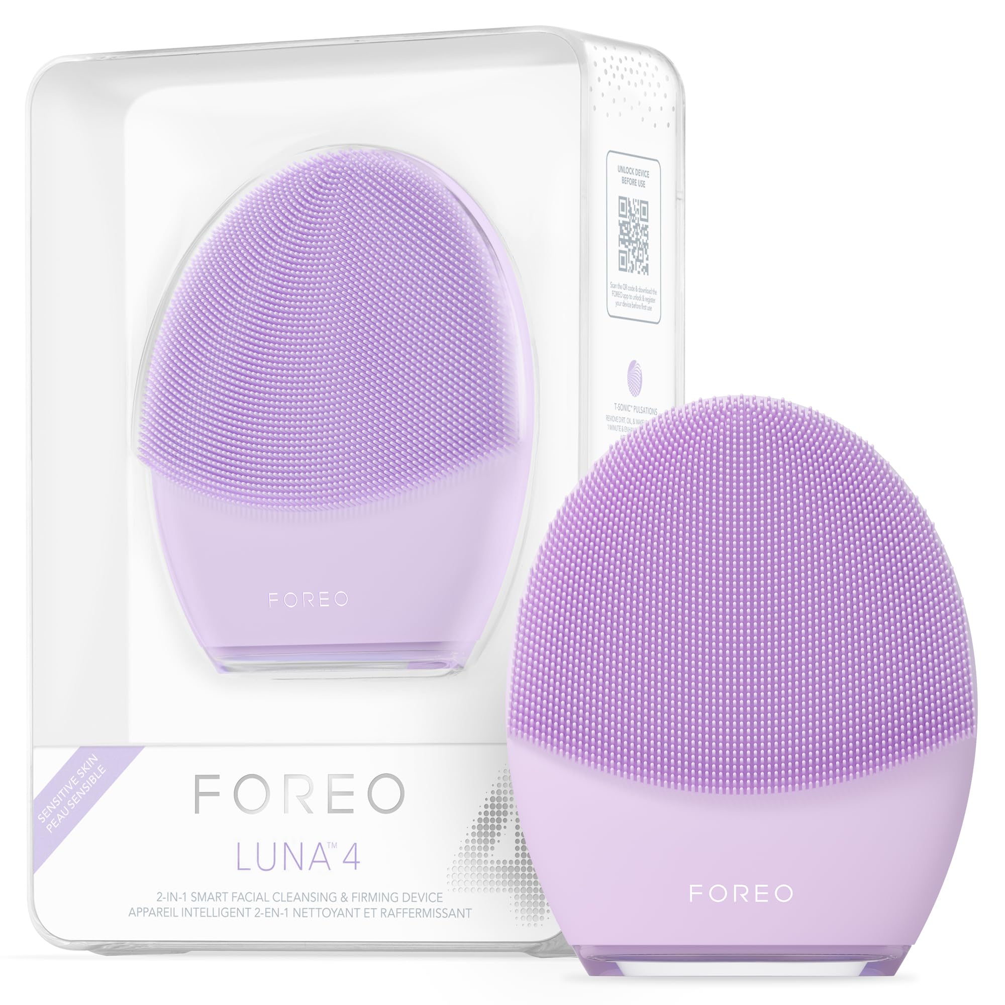 FOREO LUNA 4 Facial Cleansing Brush & Anti-Aging Massager - Deep Cleansing, Skin Firming & Enhanced Serum Absorption | Perfect for Daily Skincare Routine & Travel Beauty Essentials