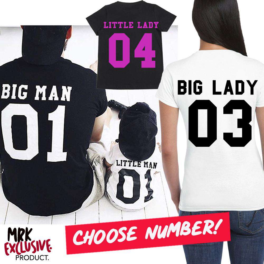 MRK X Matching Family T-Shirts for Big Men, Women & Kids - Custom Number Design - Perfect for Family Outings, Events & Photo Shoots