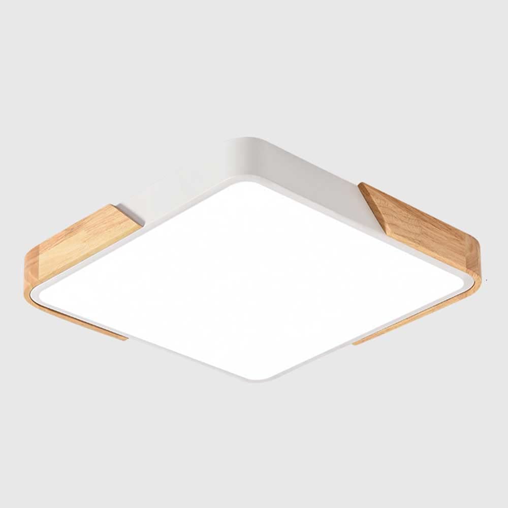 Nordic LED Ceiling Light - 3-Color Dimmable Square Flush Mount Fixture, Ultra-Thin Energy Saving Close to Ceiling Lamp for Bedroom, Study, Corridor & Hallway Lighting | Modern Home & Office Decoration