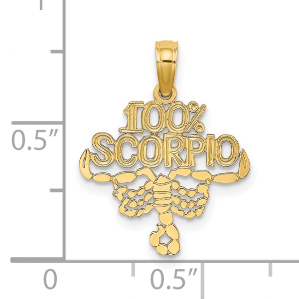 14K Solid Yellow Gold Scorpio Zodiac Necklace - Scorpion Horoscope Pendant for October & November Birthdays - Perfect Astrology Jewelry Gift for Women, Men & Teens - Ideal for Birthdays, Anniversaries & Special Occasions