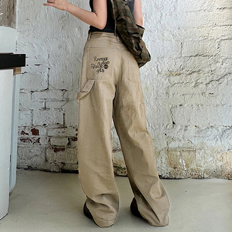 Vintage Men's Straight Denim Pants with Back Embroidery & Ribbon Lace-Up Design - Solid Color Wide Leg Casual Jeans for Men | Perfect for Everyday Wear, Street Style & Retro Fashion Looks (2024 Collection)
