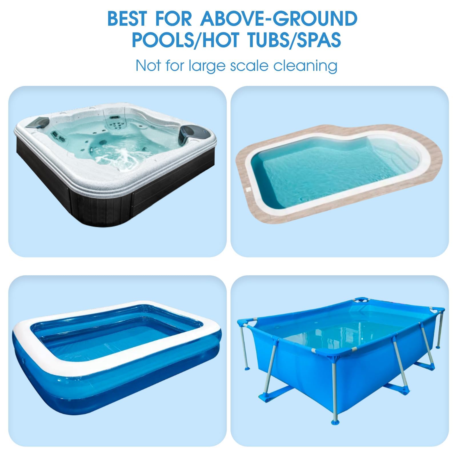 2025 Upgraded Large Capacity Rechargeable Cordless Above Ground Pool Cleaner - Portable Handheld Vacuum with Magnetic Drive Design & Powerful Suction for Pools, Hot Tubs, Spas - Perfect for Quick Cleaning, Maintenance & Crystal Clear Water All Season