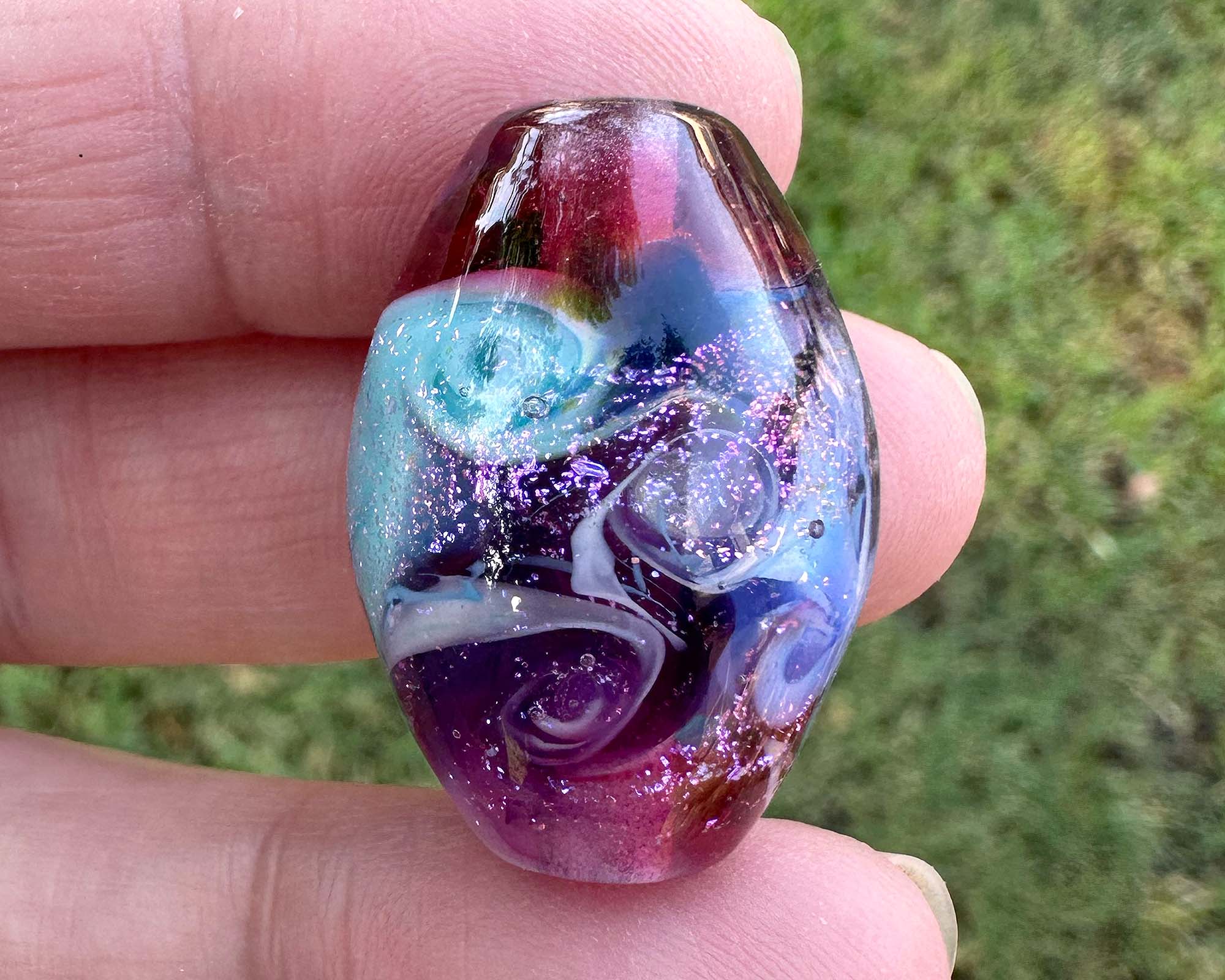 Unicorn Kisses Pink Lampwork Glass Focal Bead for Jewelry Making - Handmade SRA Beads for Necklaces, Bracelets & DIY Crafts - Perfect for Gift Giving & Boho Style Accessories