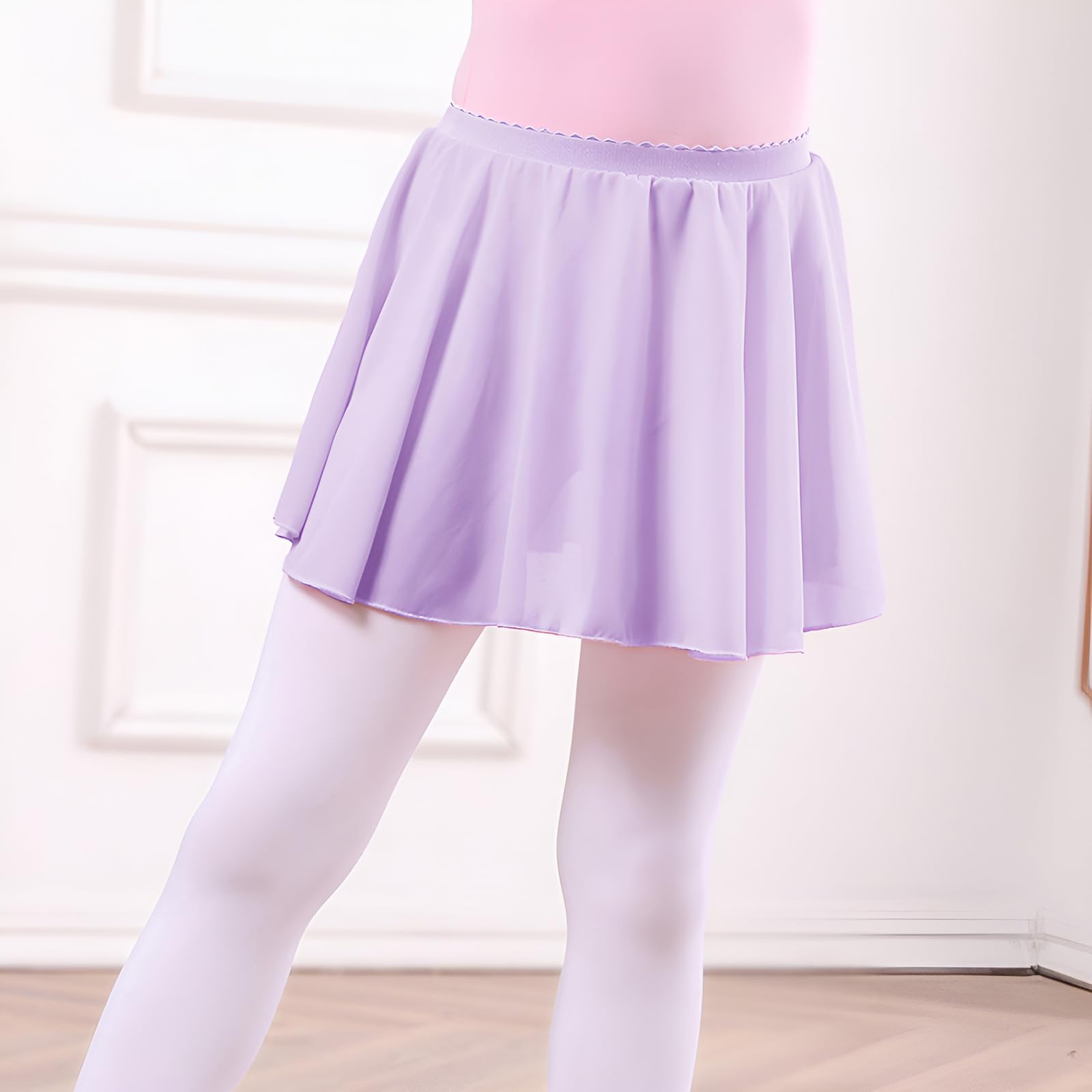 Ballet Skirt for Girls - Pull On Dance Wrap Skirt with Elastic Waist, Sheer Ballet Tutu for Toddler to Teen - Perfect for Recitals, Performances & Dance Classes