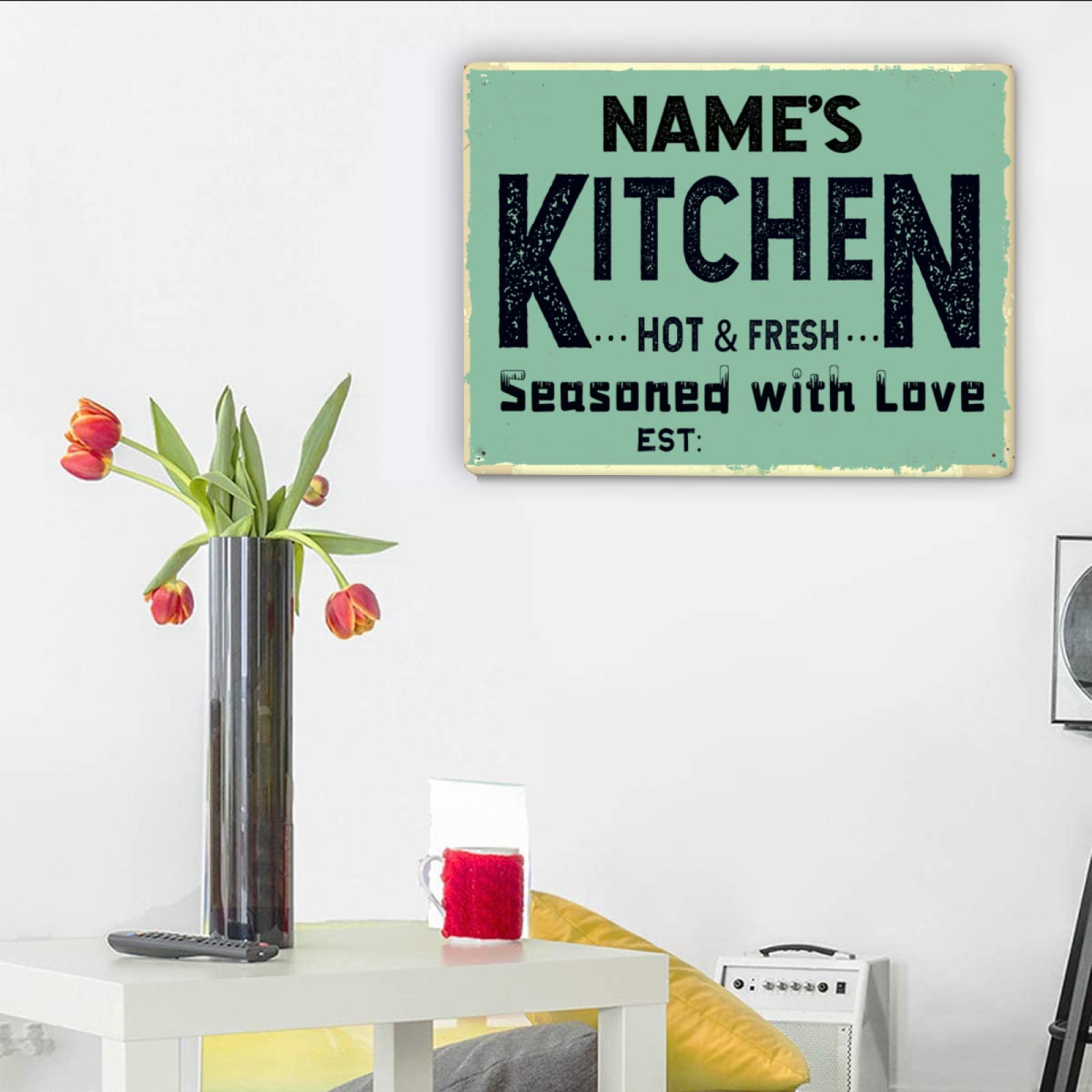 Custom Personalized Kitchen Signs - Metal Wall Decor for Home, Restaurant & Bar - Unique Gift for Cooking Enthusiasts - Perfect for Farmhouse, Rustic & Modern Kitchens