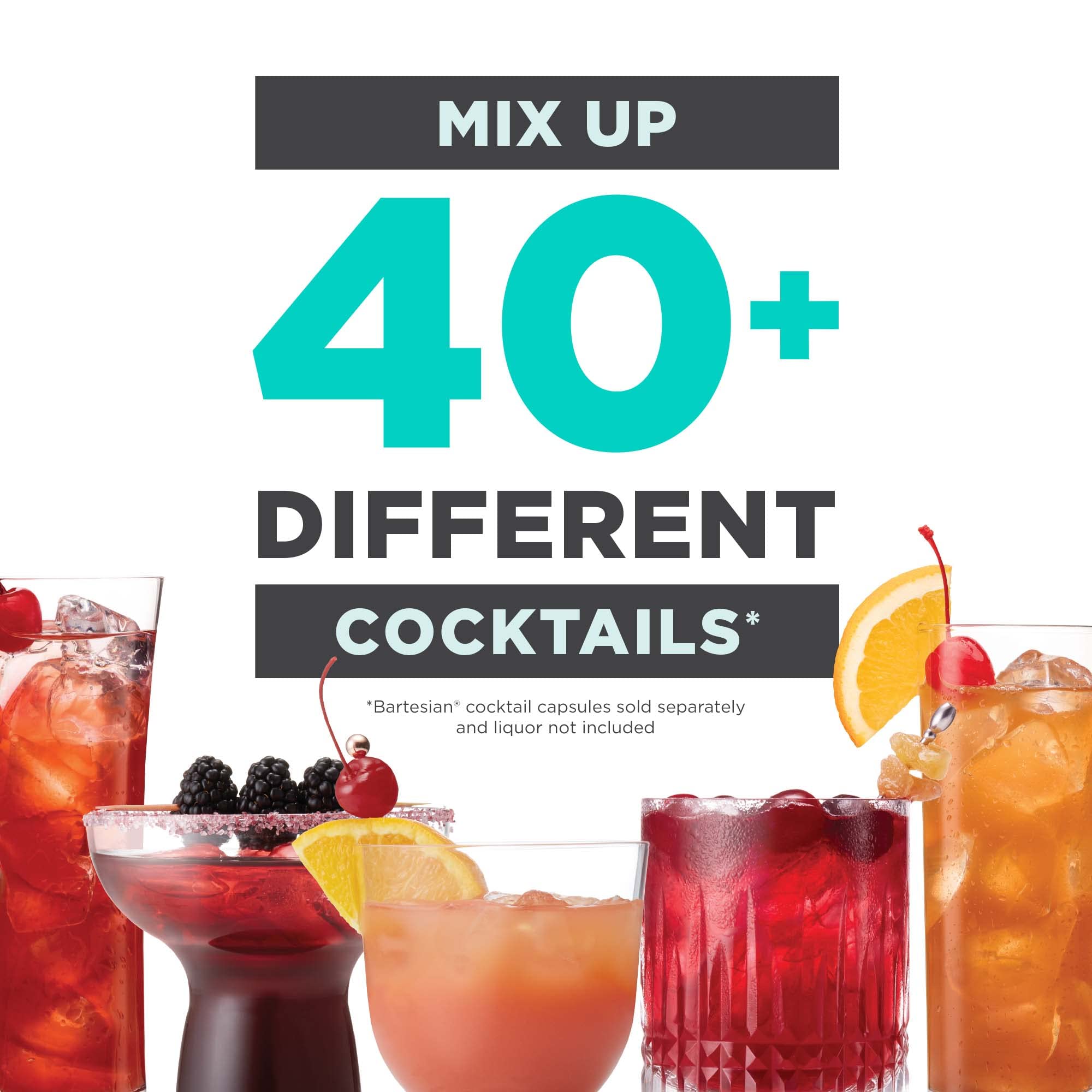 BLACK+DECKER BEHB101 Cocktail Maker Machine - Bartesian Capsule Compatible Drink Maker for Home Bar & Parties | Perfect for Entertaining & Mixing Cocktails