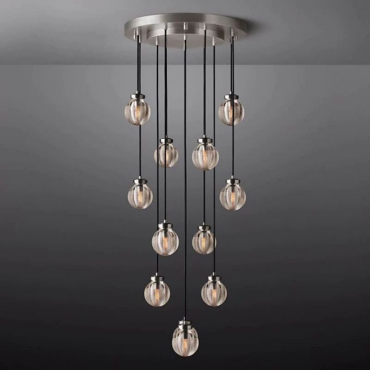 Augety Modern Round Chandelier - 22 Inch Spherical Crystal Ceiling Light Fixture for Dining Room, Living Room, Bedroom, and Foyer Lighting