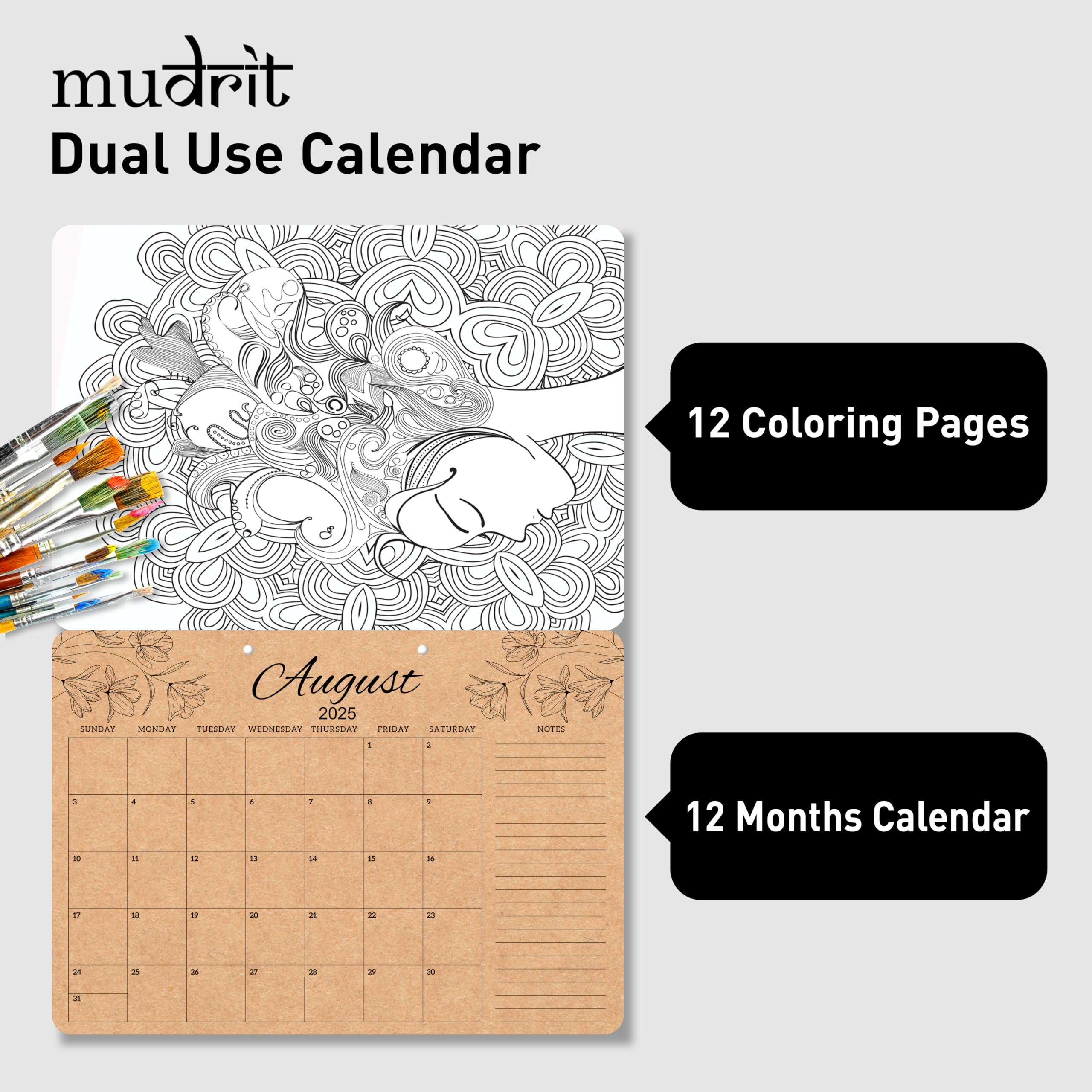 2025 Monthly Desk Calendar - Large 12