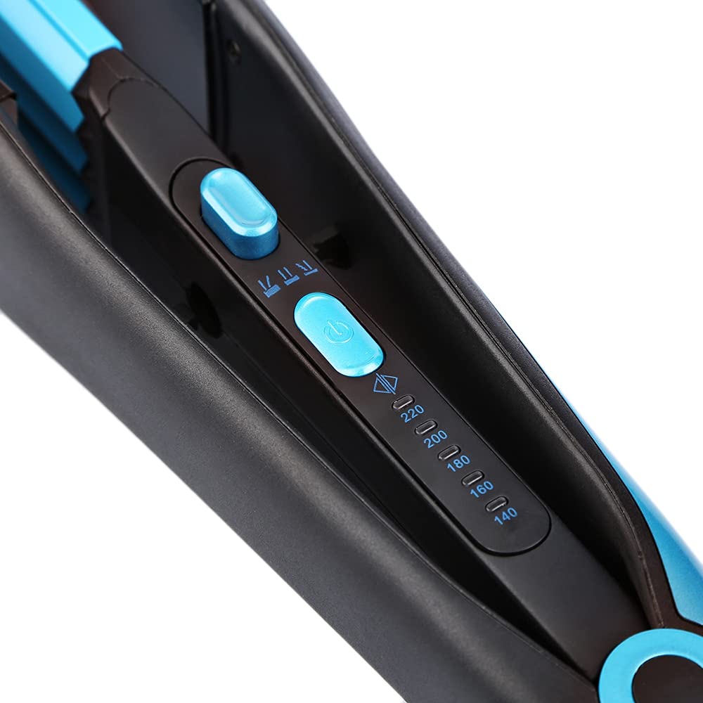 2 in 1 Hair Straightener and Curler - Portable Dual Use Flat Iron with Tourmaline Ceramic Plates for Straightening & Volumizing (220°C) - Perfect for Travel, Home & Salon Styling