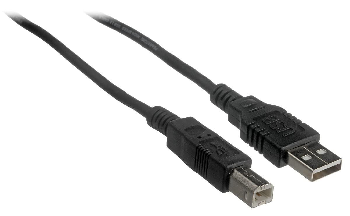 High-Speed USB Printer Cable A Male to B Male - 1ft USB 2.0 Scanner Cord for Canon, HP, Lexmark, Dell Printers - Durable Office & Home Printing Accessory for Documents, Photos & Labels