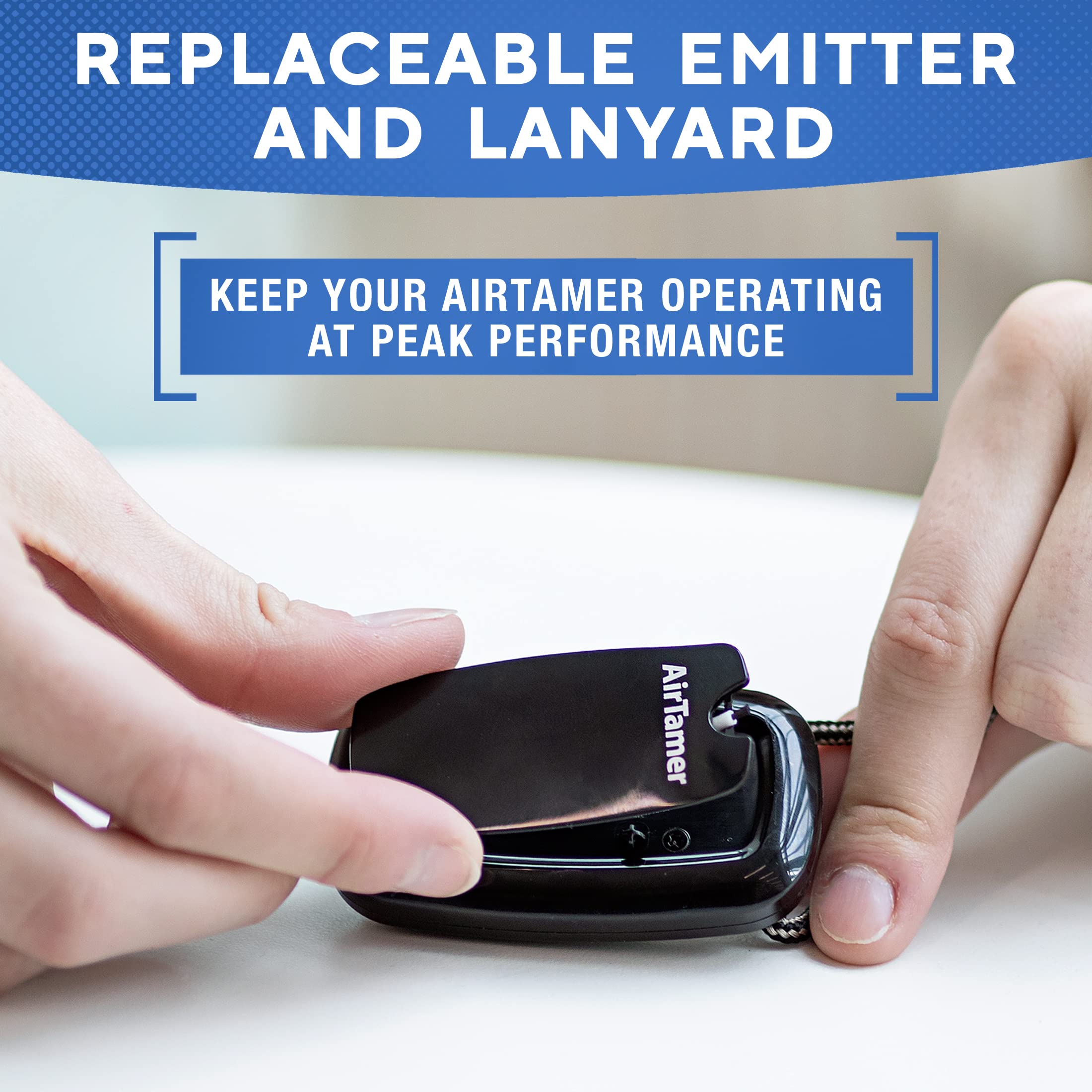 AirTamer A315 Portable Negative Ion Air Purifier - Rechargeable Personal Air Cleaner with Travel Case | Proven Performance for Home, Office & Travel | Black with Black Leather Case