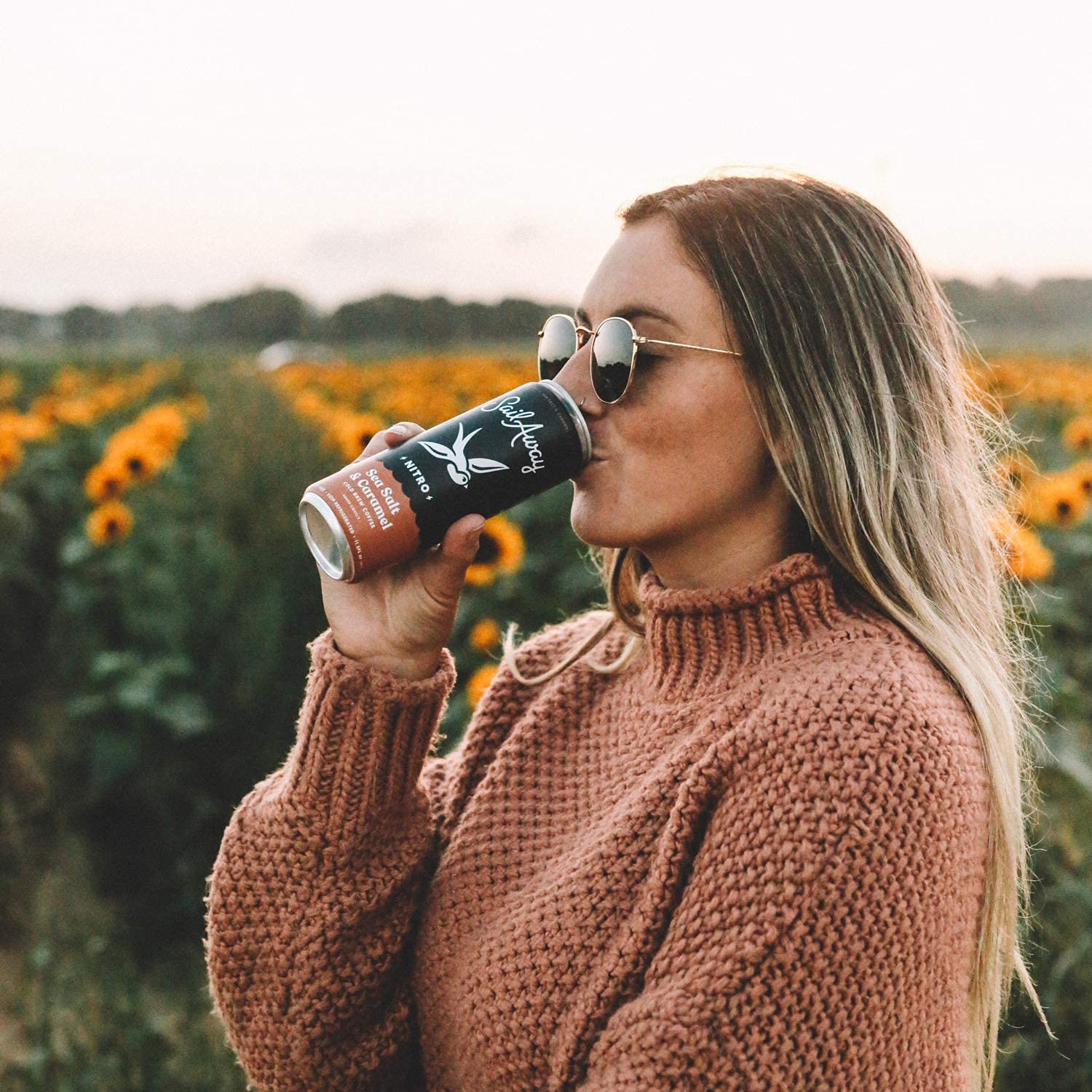 Nitro Cold Brew Coffee Cans - Low Acid Coffee Beverage with Nitrogen Infusion | 220mg Caffeine, Gluten Free, Organic, Keto Friendly, Sea Salt & Caramel Flavored (24 Pack) - Perfect for Office, Gym & Outdoor Adventures