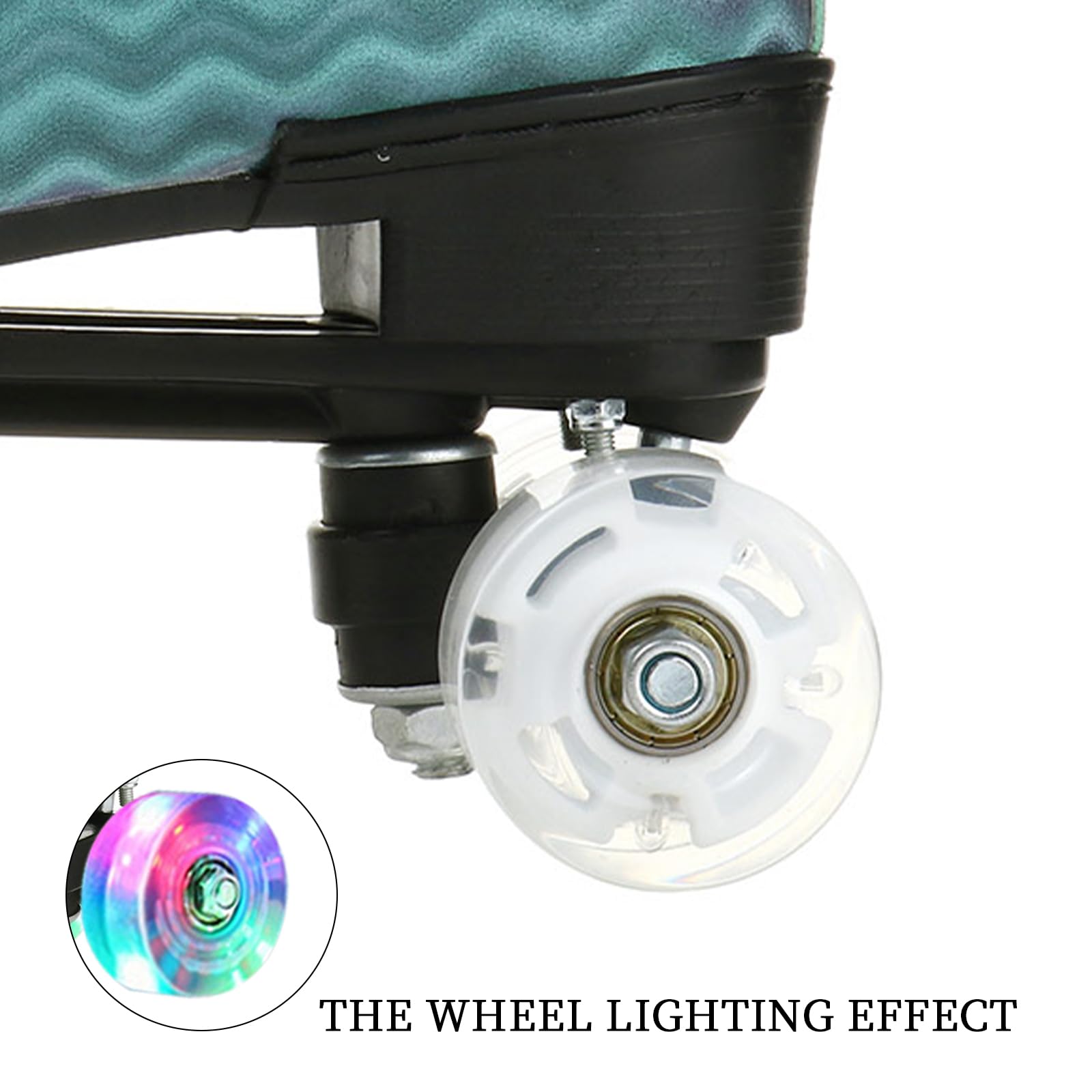MilkyWay Unisex Roller Skates for Adults & Kids - High-Top Quad Skates with Double Row Wheels & Lightning Design - Perfect for Beginners, Indoor & Outdoor Skating, Rink Parties, Fitness & Fun