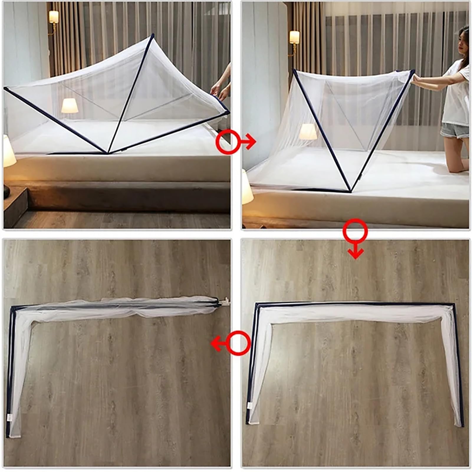 Foldable Bottomless Spiral Mosquito Net - Portable Anti-Mosquito Bed Canopy Tent for Windows & Beds (100×190×80cm) - Perfect for Camping, Travel, and Home Use