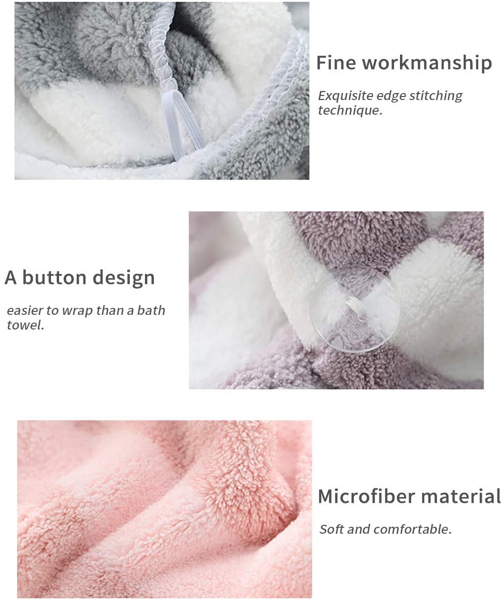 RA8 PRODUCTS 2PCS Ultra Soft Microfiber Hair Towel Wrap for Women - Super Absorbent Quick Dry Hair Towel for Wet Hair - Perfect for Salon, Spa, Gym & Home Use