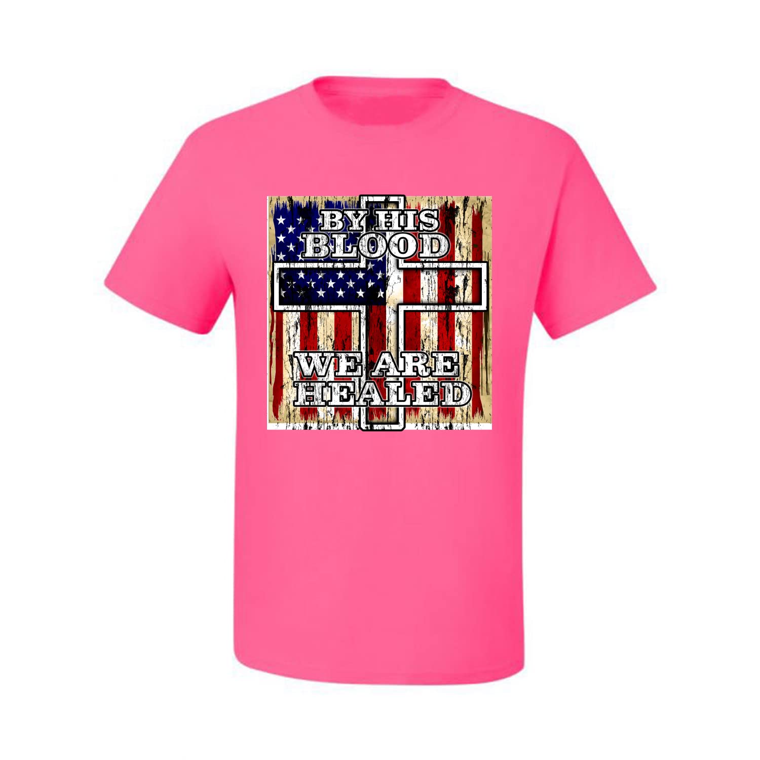 Christian Men's Graphic T-Shirt - His Blood Healing Tee for Worship & Daily Wear