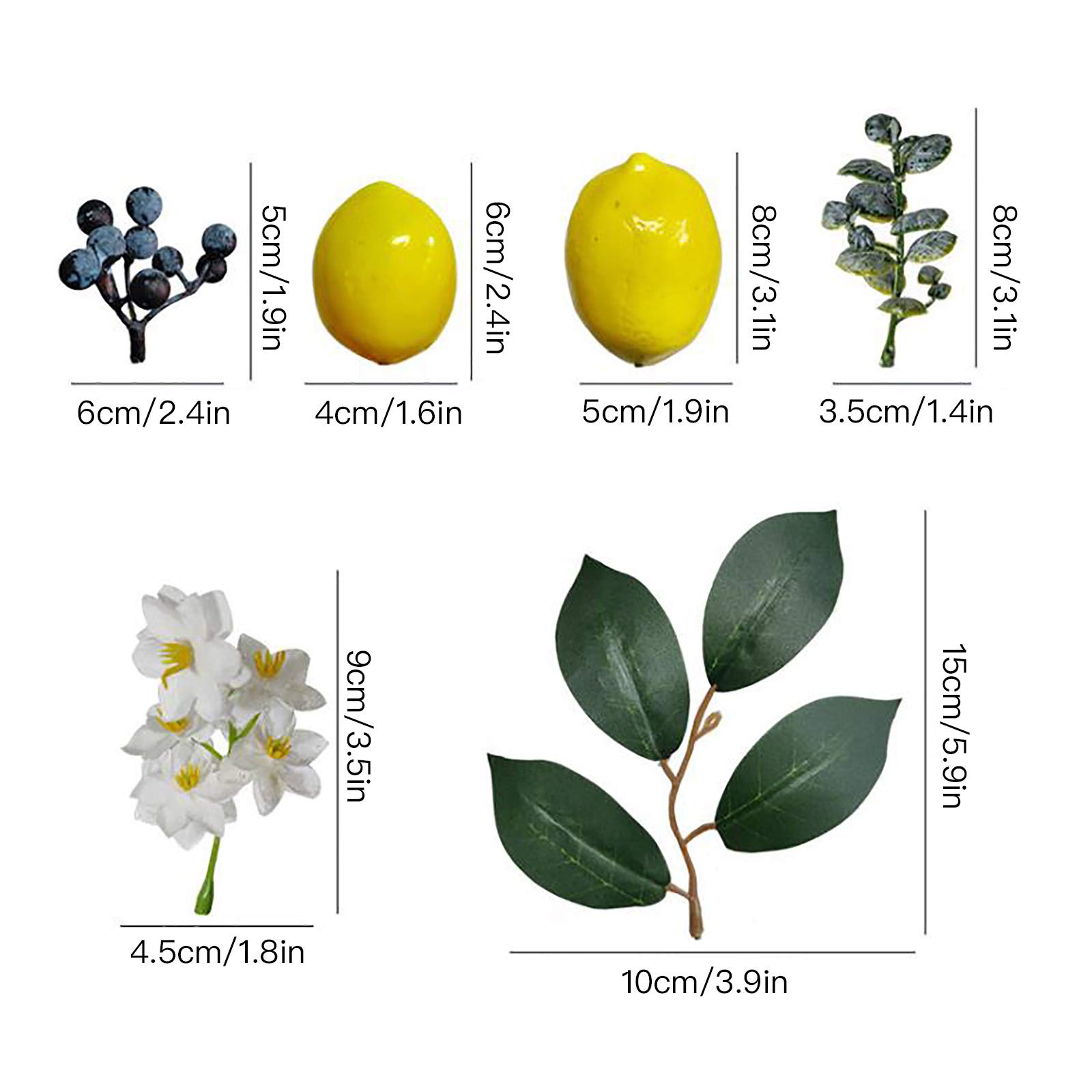 6.5Ft Artificial Lemon Garland with Faux Eucalyptus Vines - Spring Summer Home Decor for Front Door, Wall, Wedding, Party & Outdoor Decorations