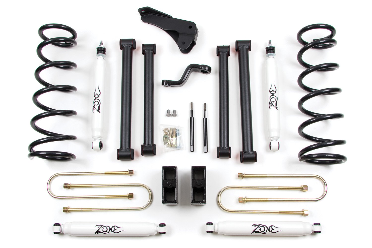 Zone Offroad 5 Inch Suspension Lift Kit with 3.5 Inch Rear Axle & Black Nitro Shocks for Jeep Wrangler & Truck Off-Roading Adventures