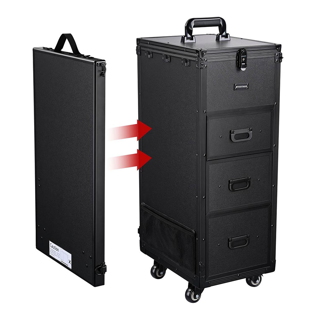 TheLAShop Professional Detachable Makeup & Nail Tech Table with Slide Drawers - Perfect for Salon, Home Beauty Station & Mobile Nail Artists