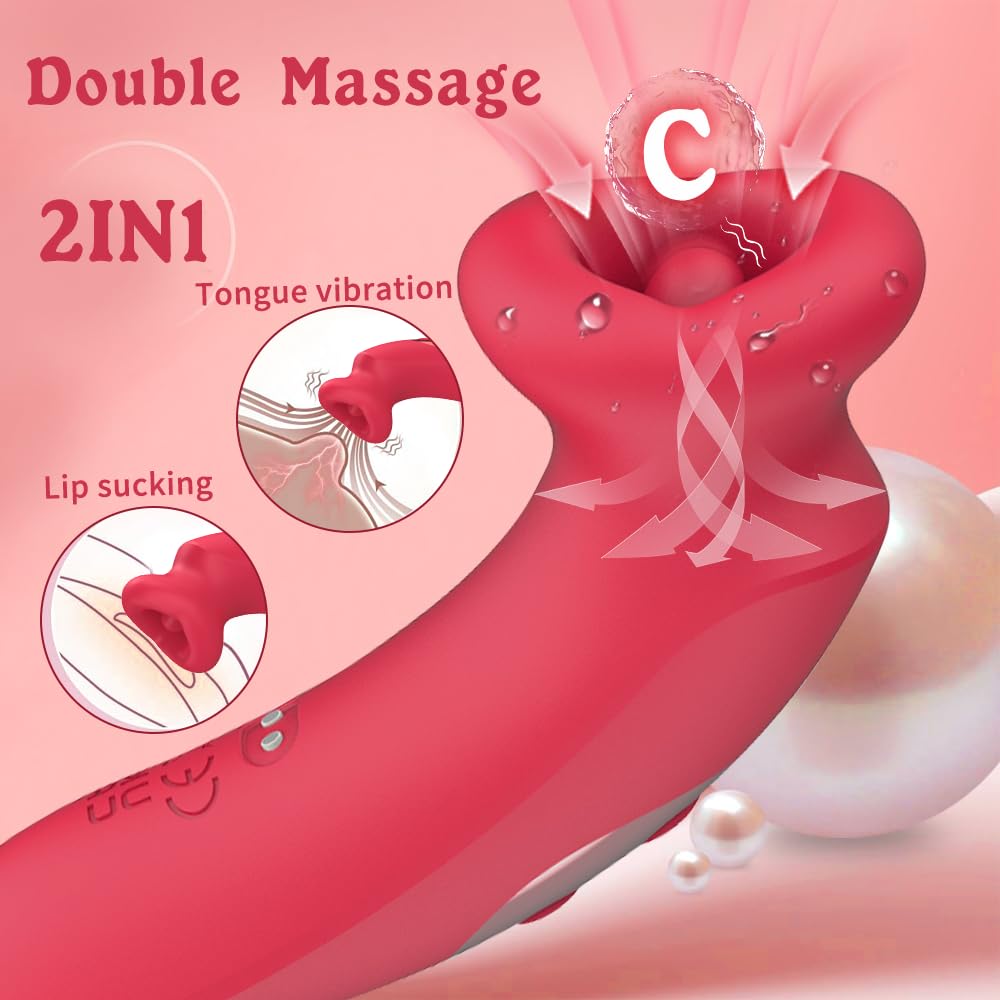 Best G Spot Vibrator & Clit Sucking Sex Toy for Women - 10 Tongue Vibrating & 10 Sucking Modes, Dual Stimulation Adult Toy for Couples Play, Solo Pleasure & Sensual Massage - Perfect for Valentine's Day & Anniversary Gifts