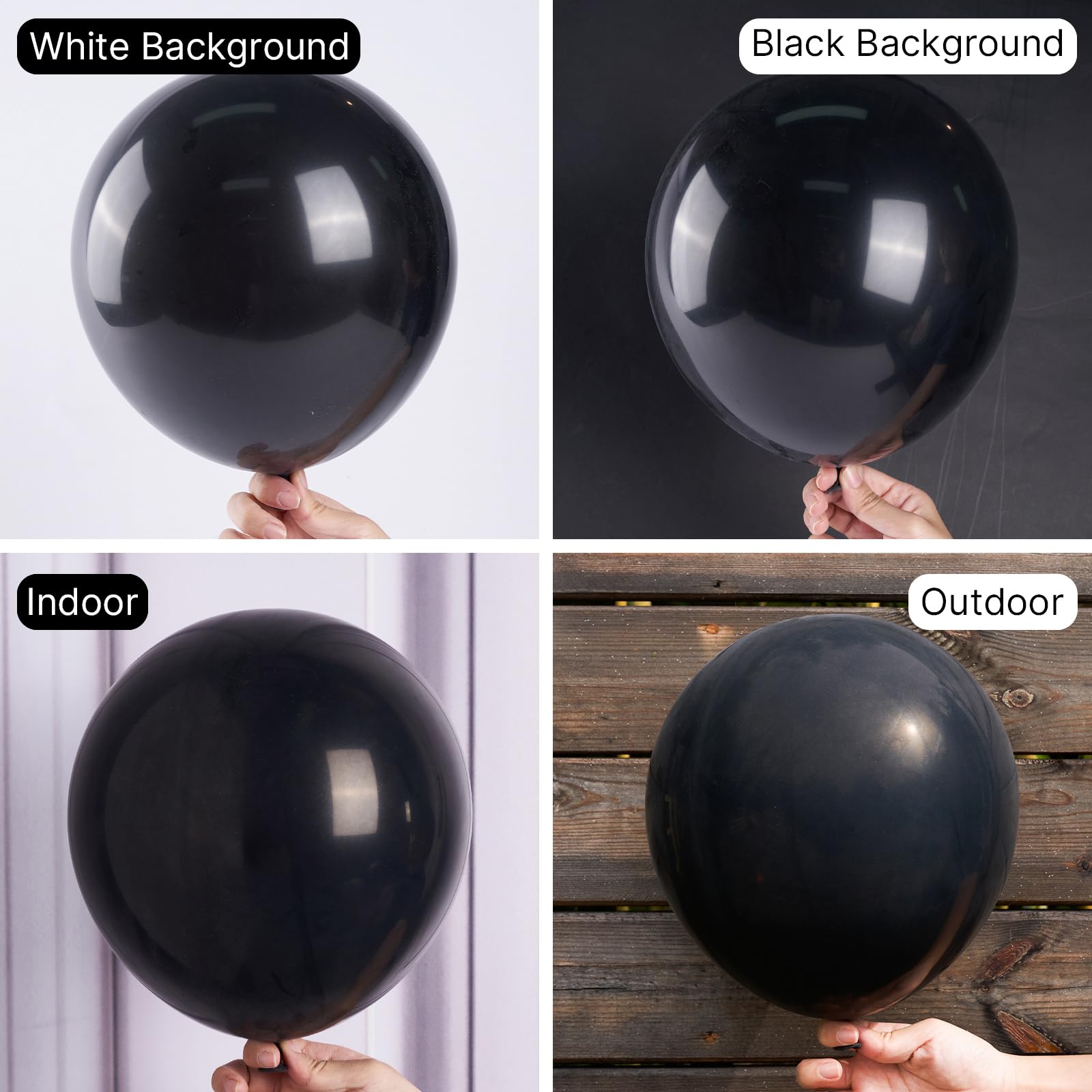100-Pack 10 Inch Matte Black Latex Balloons for Helium - PartyWoo Premium Balloons for Graduation, Halloween, New Year, Anniversary, Birthday & Retirement Party Decorations - Perfect for Indoor & Outdoor Celebrations