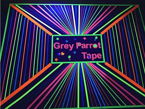 UV Reactive Glow in The Dark Tape - 6 Pack (6 Colors, 66ft Per Roll, 2in x 66ft) Fluorescent Cloth Tape for Blacklight Parties, DIY Crafts & Nighttime Safety Marking