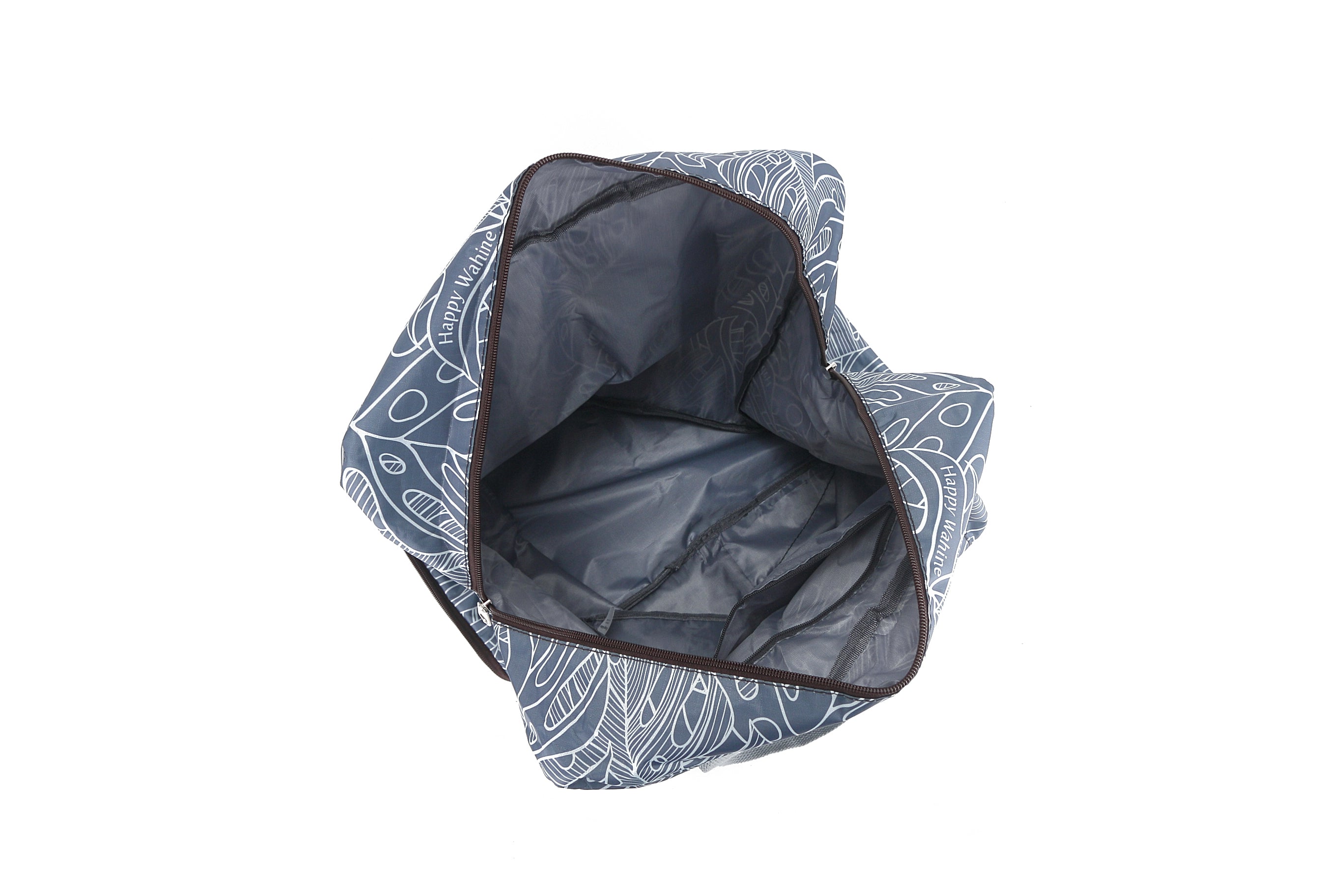 Foldable Duffle Bag for Travel & Gym - Waterproof Lightweight Carry On Luggage with Shoulder Strap - Perfect for Weekend Trips, Sports Gear & Workout Essentials (Sophie Monstera Lines Grey)