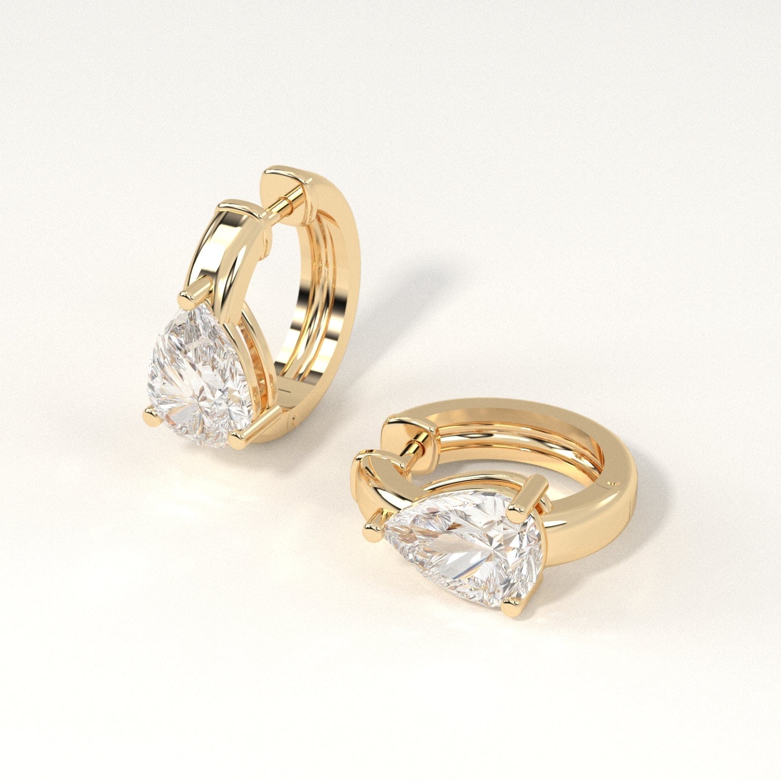 2 Carat Pear Diamond Hoop Earrings for Women - 14K White Gold Dangle Earrings - Elegant Wedding, Anniversary & Party Jewelry Gift