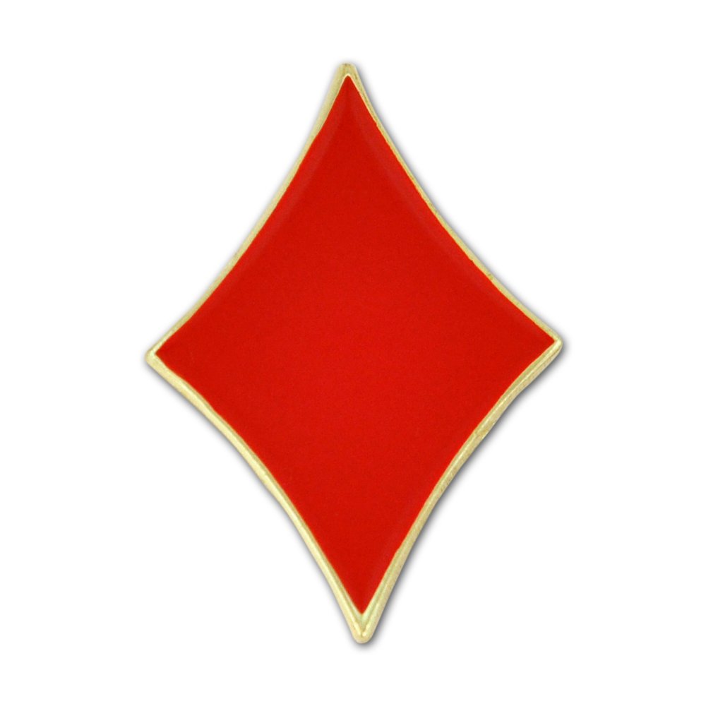 Red Diamond Playing Card Suit Enamel Lapel Pin - Elegant Casino & Poker Night Accessory for Men & Women - Perfect for Jackets, Hats & Bags