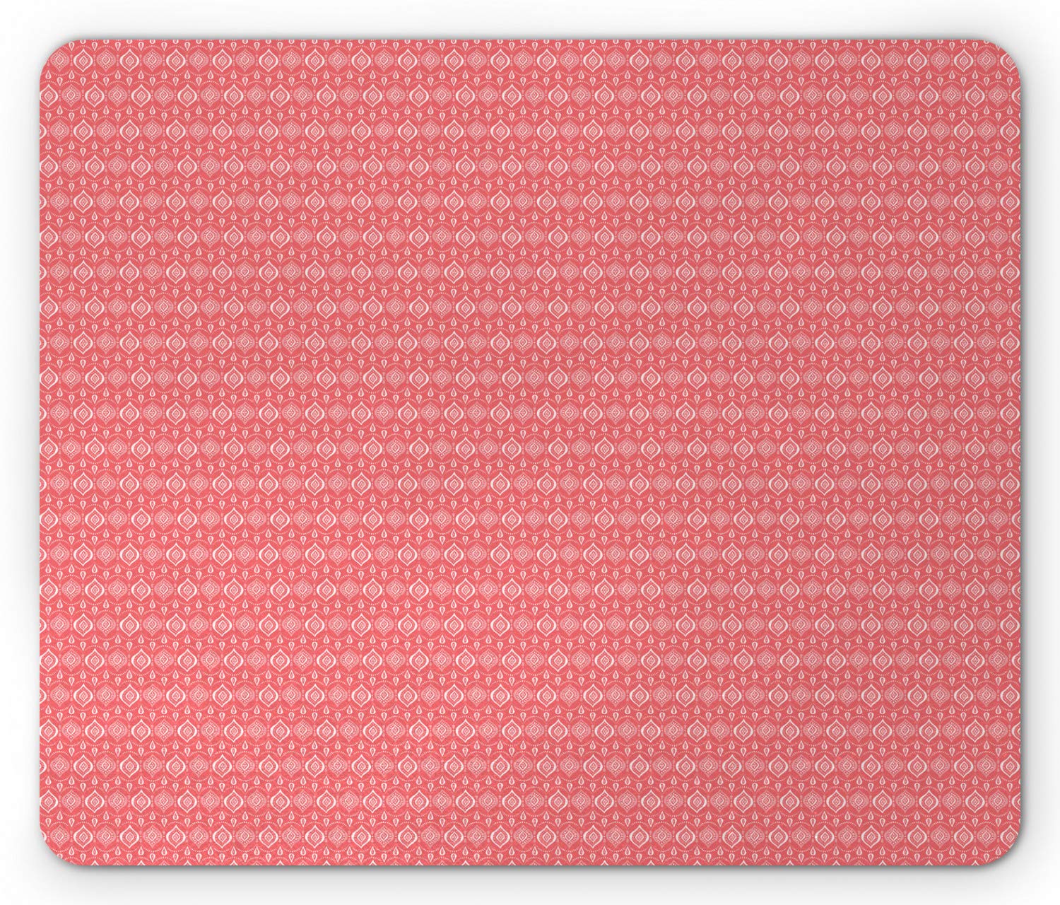 Ambesonne Abstract Mouse Pad - Monochrome Lace Pattern with Drop Shaped Diamonds, Non-Slip Rubber Base, Standard Size (9